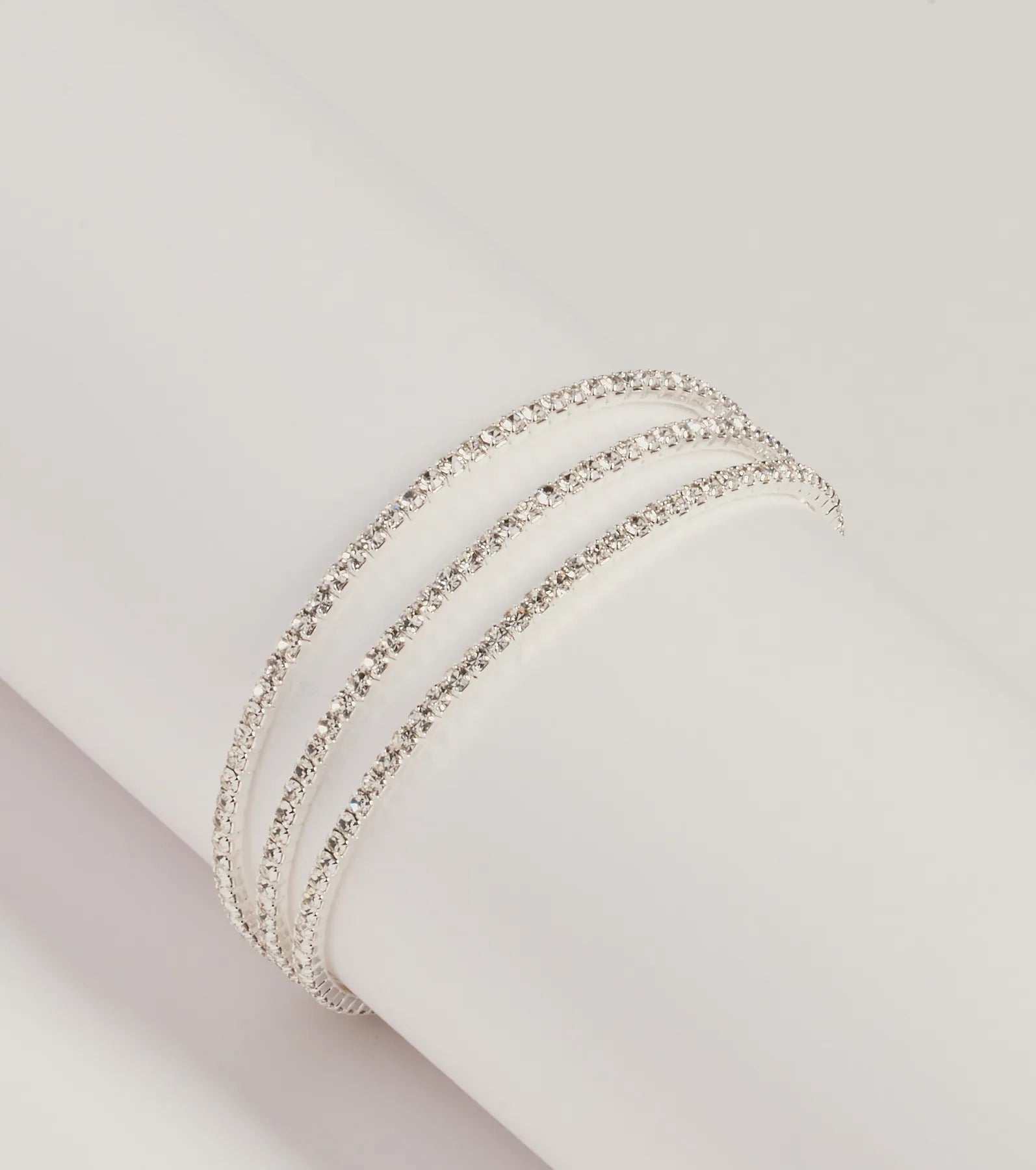 Windsor Simply Glam Rhinestone Memory Wire Bracelet
