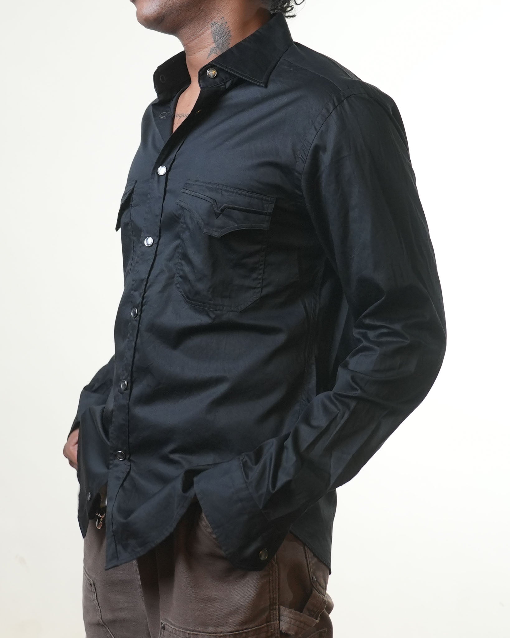 Versace Black Slim Fit Full Sleeve Shirt - view 2