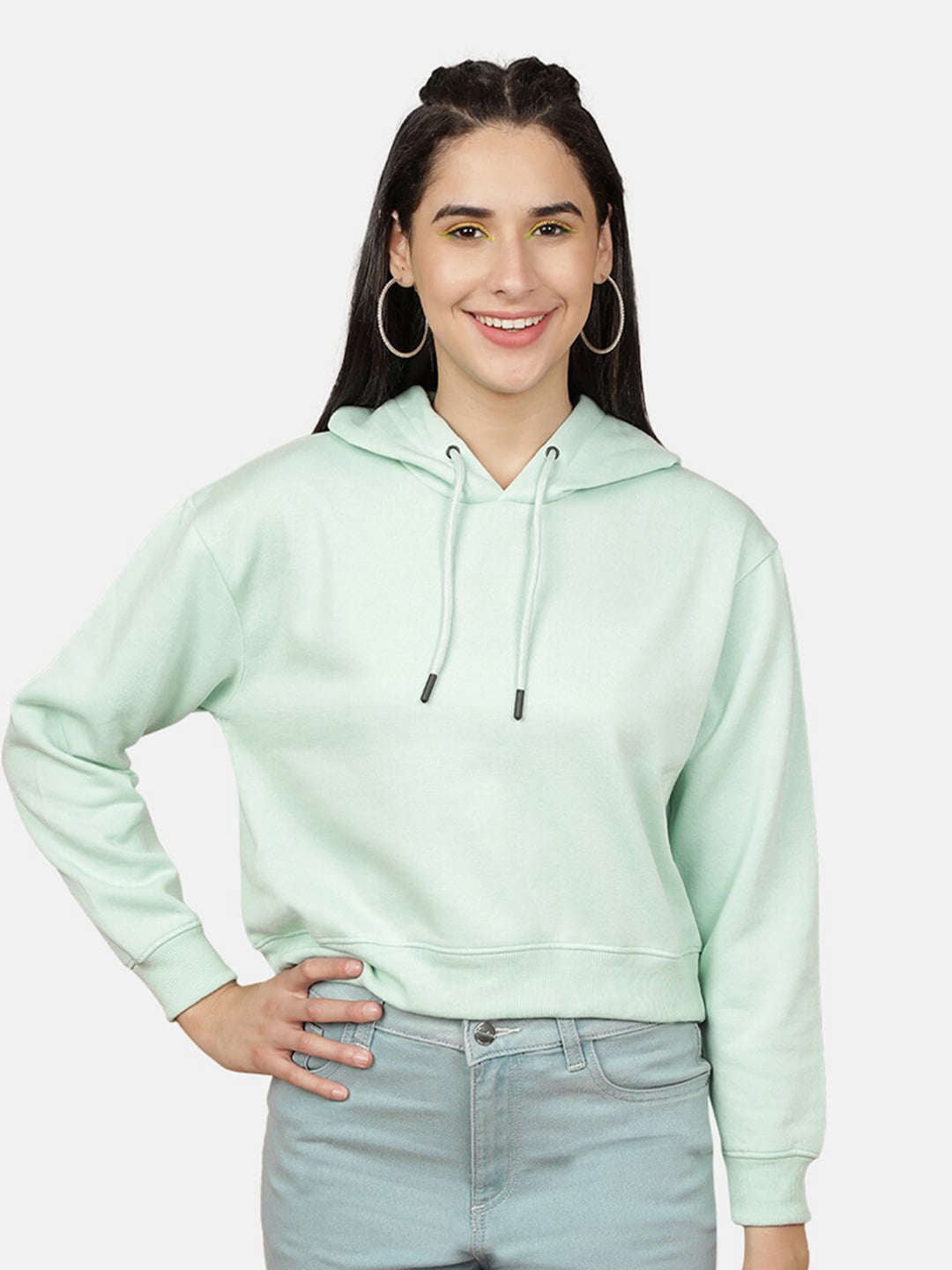Freehand By The Indian Garage Co Women's Solid Regular Fit Sweatshirt