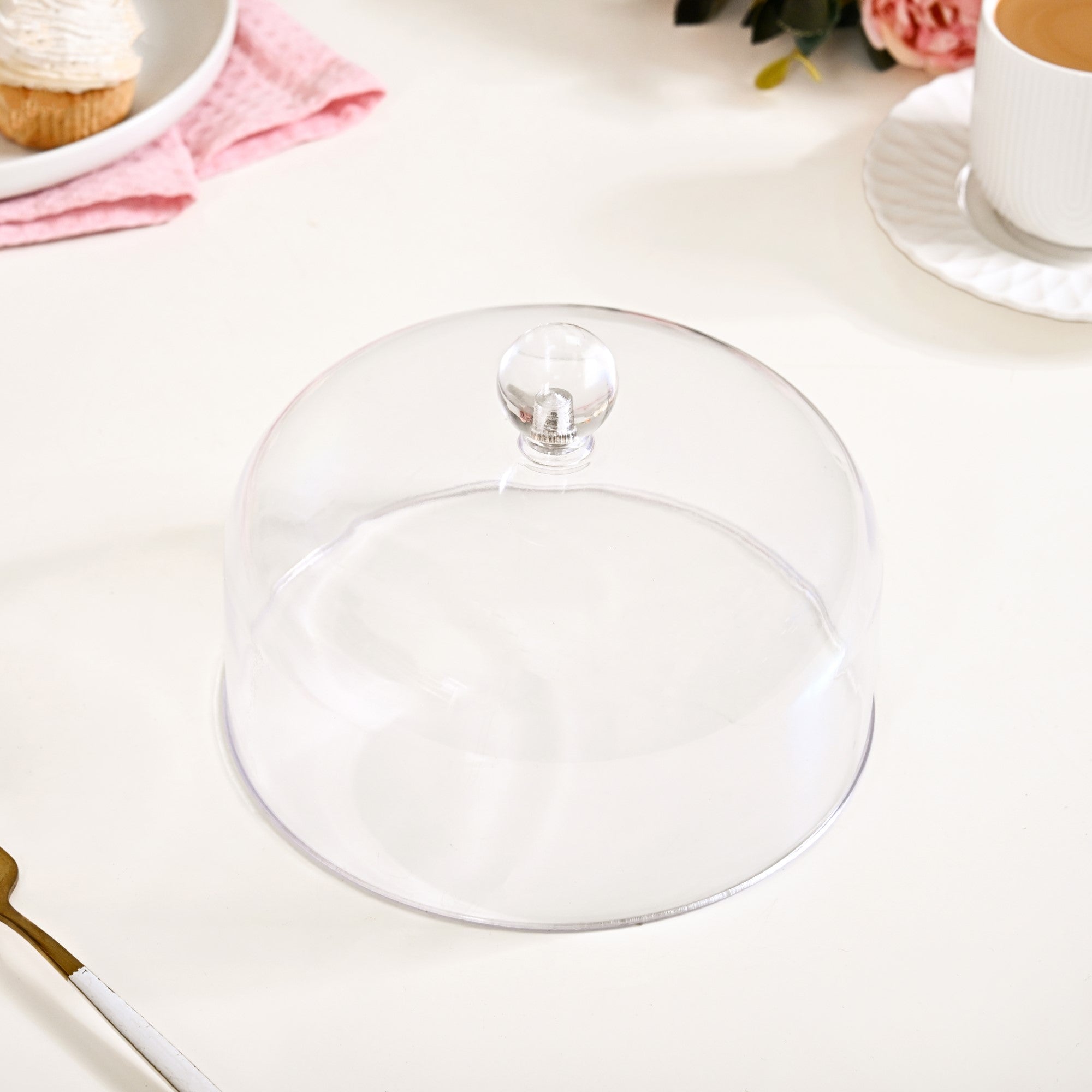 Nestasia Wooden Cake Stand With Transparent Cloche 17cm - view 6