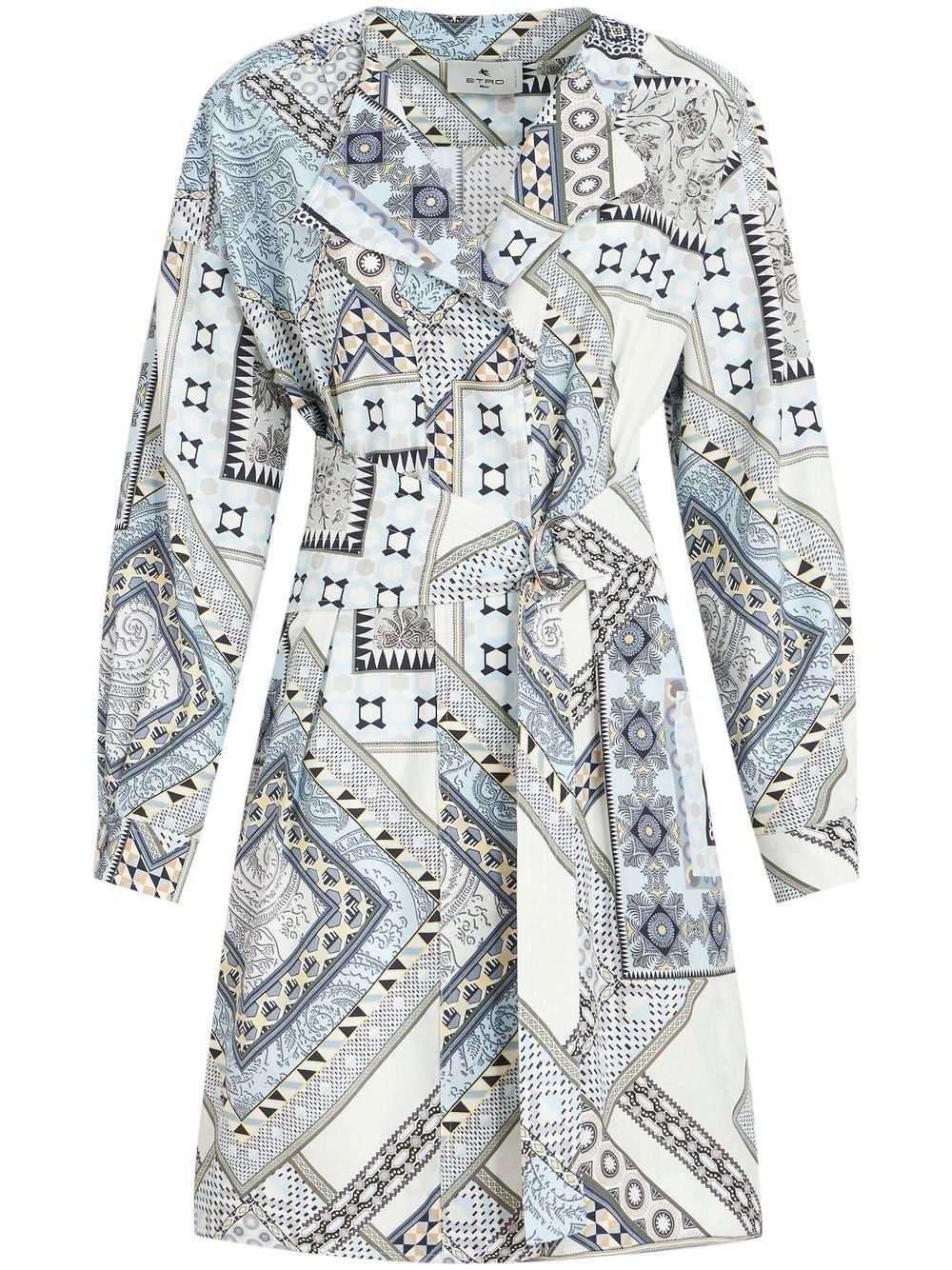 Etro Mix-print belted dress – Cotton 100%