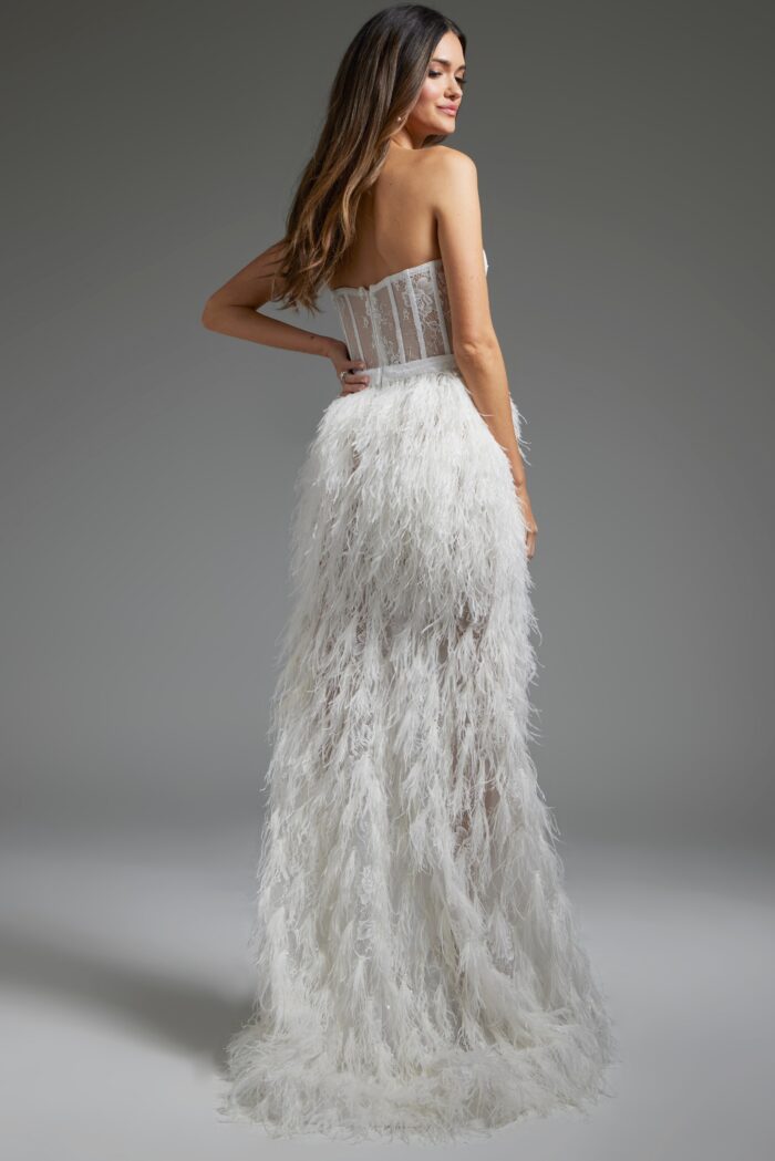 Jovani JB37327 Bridal Gown High Slit Long Mermaid Wedding Dress - view 2