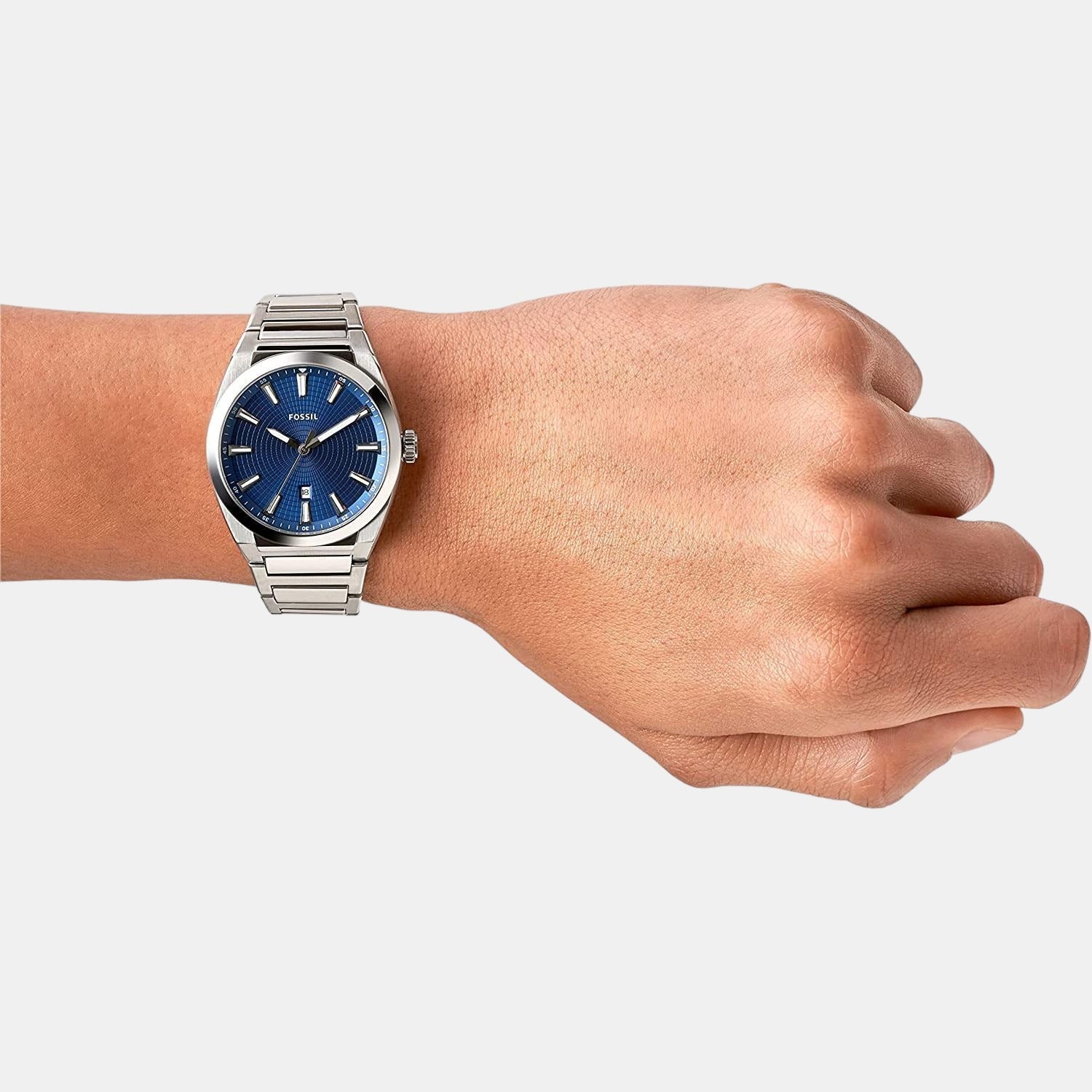 Fossil Everett Men Quartz Blue Dial Analog Stainless Steel Watch FS5822 - view 5