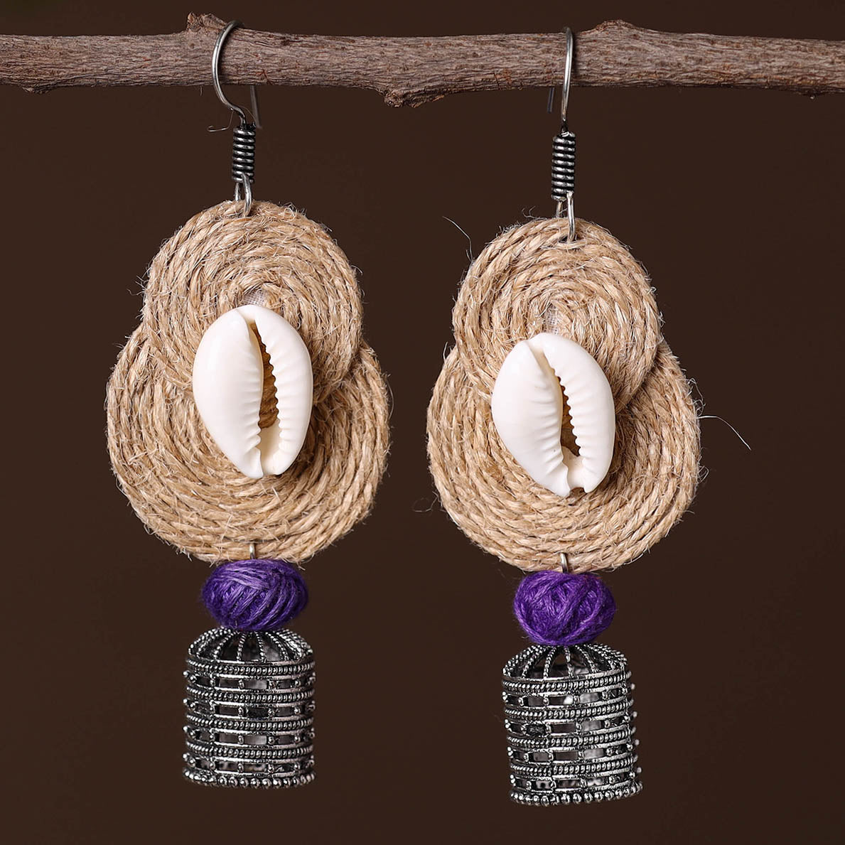 JALPARI Anaya German Silver Jute Jhumki Earrings - view 2