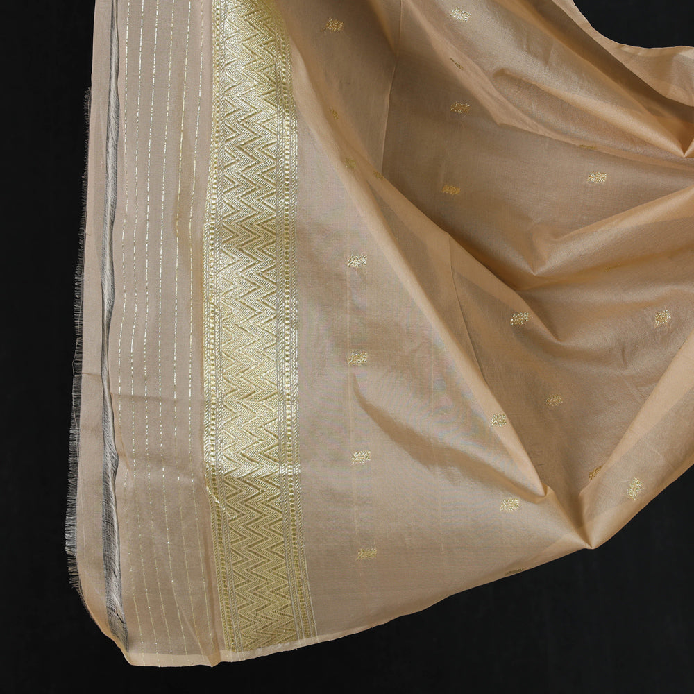 BANARASI BY MAQBUL HASAN Beige - Handwoven Katan Silk 3pc Banarasi Dress Material - view 3
