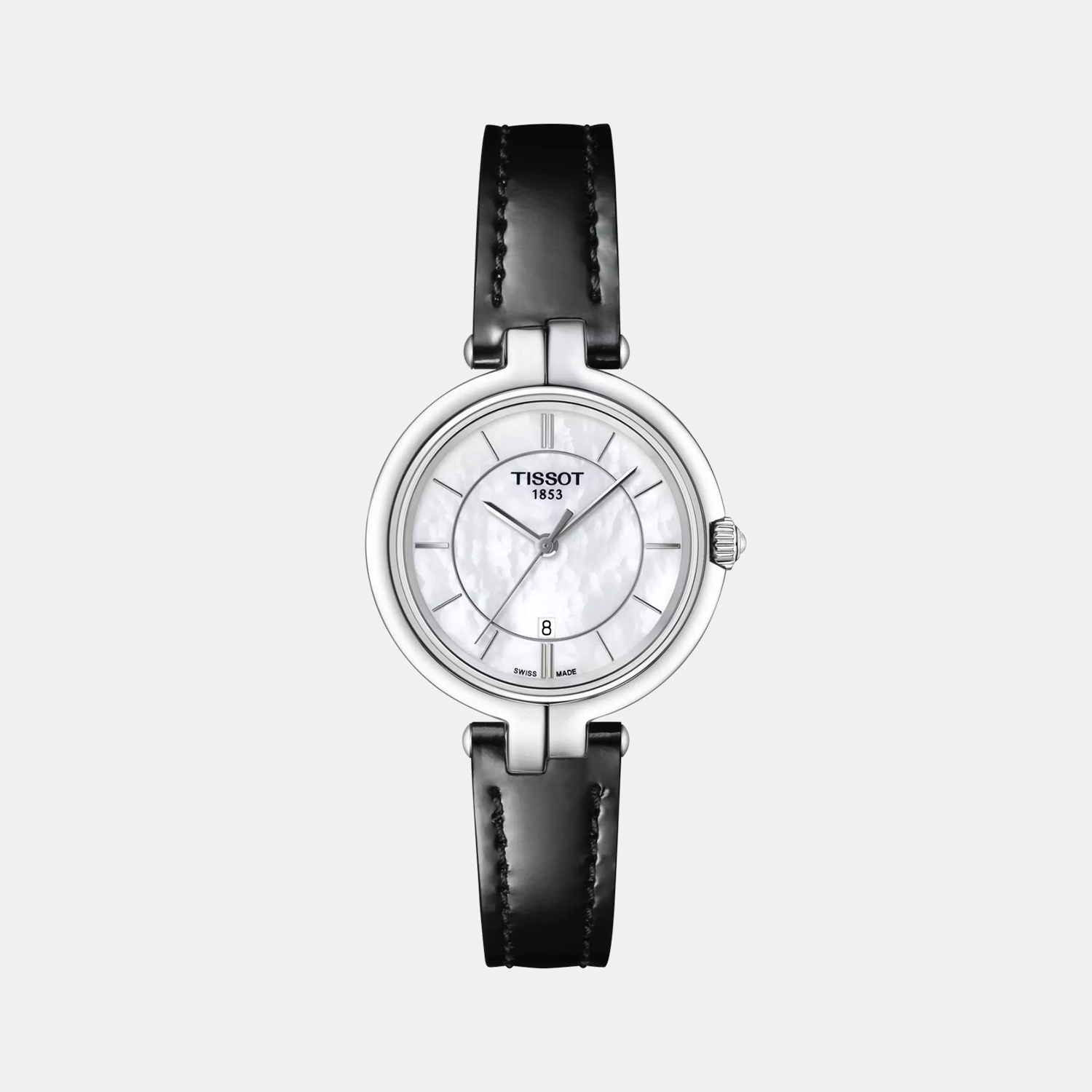 Tissot Flamingo Women Quartz White Mother Of Pearl Dial Analog Leather Watch T0942101611100