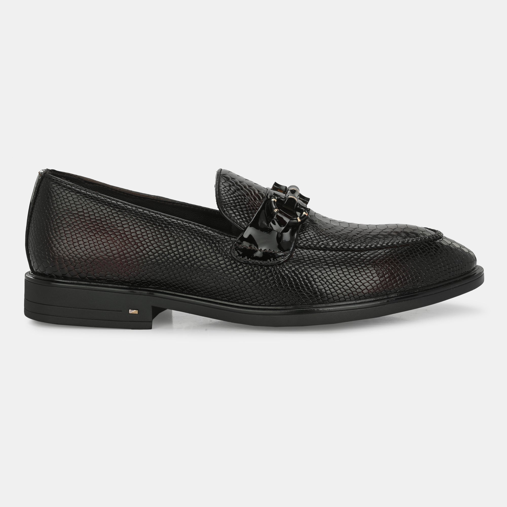Cherry Textured Buckled Loafers by Lafattio - view 4