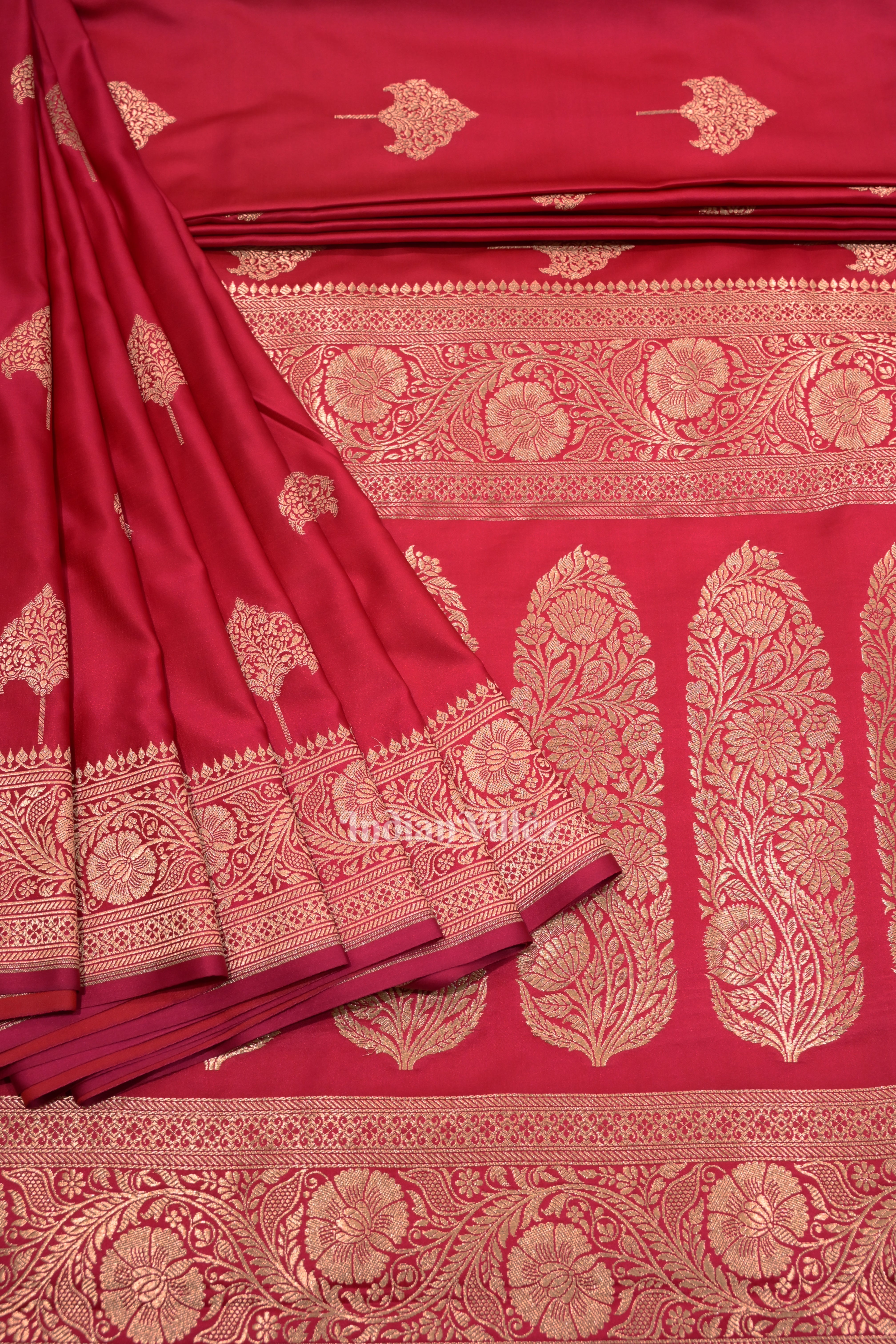 IndianVillèz Latest Gergeous Bridal Rani Pink Soft Pure Mashru Satin Silk Banarasi Saree