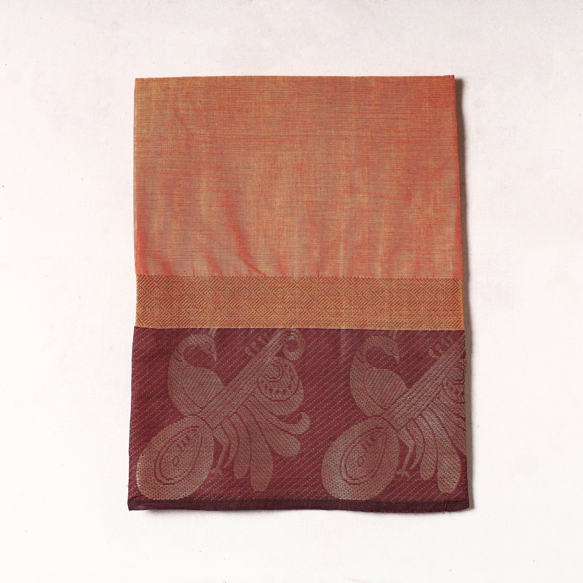 SOUTH KARGHA Brown - Kanchipuram Cotton Precut Fabric (1.1 Meter)