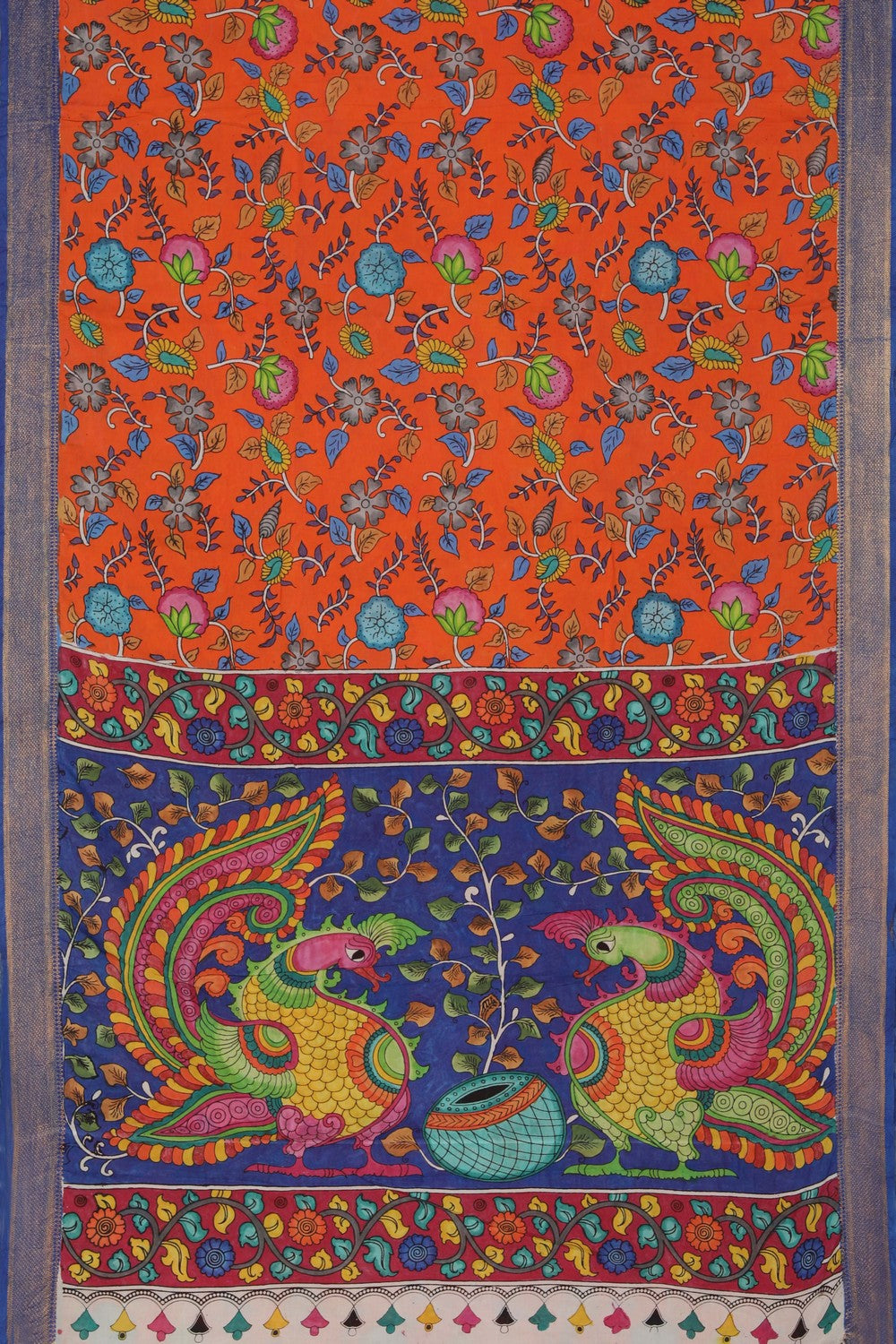 Kalanjali Kalamkari Hand-Painted Silk Saree – Women's - view 3