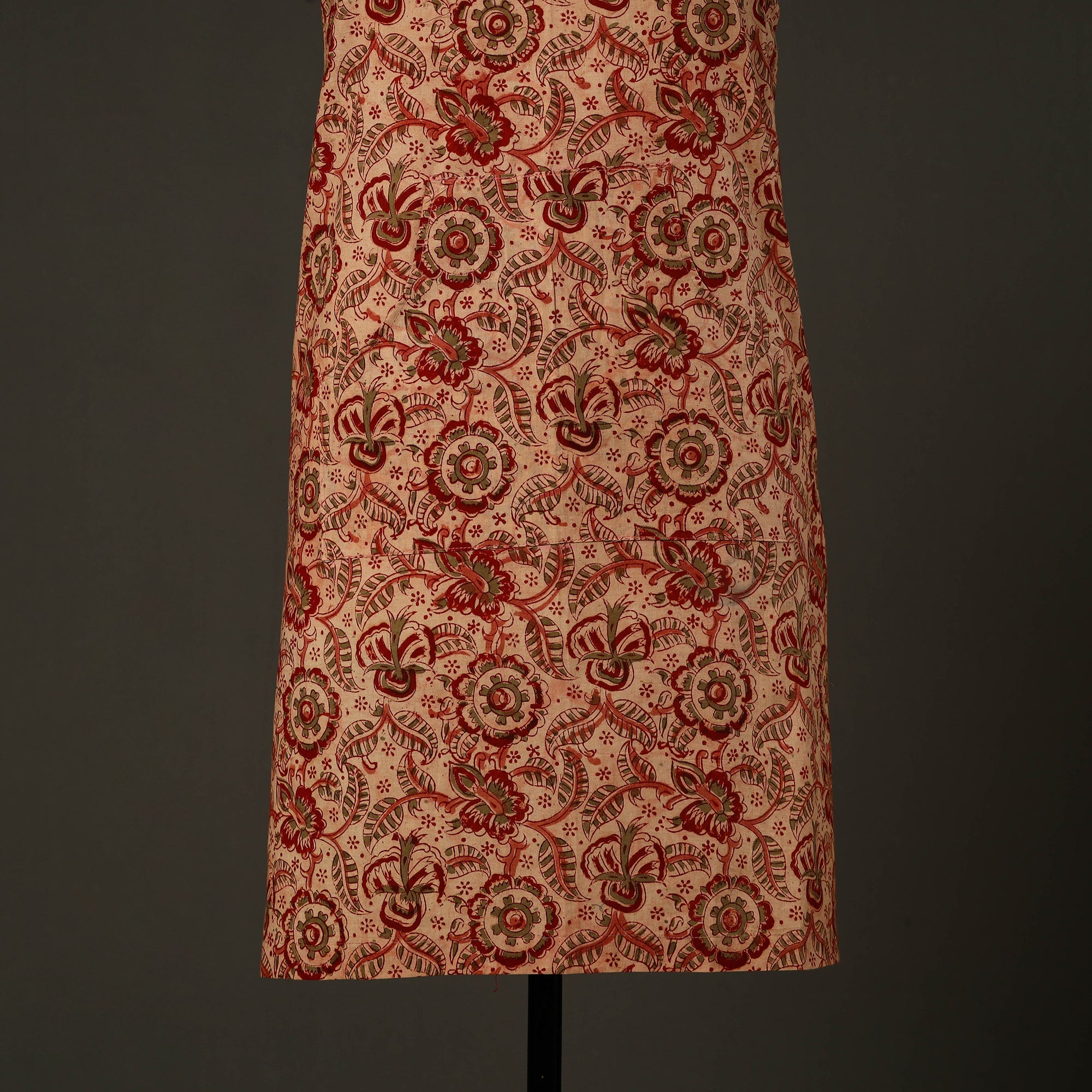 JALPARI Beige - Kalamkari Block Print Cotton Apron with Pocket 50 - view 2