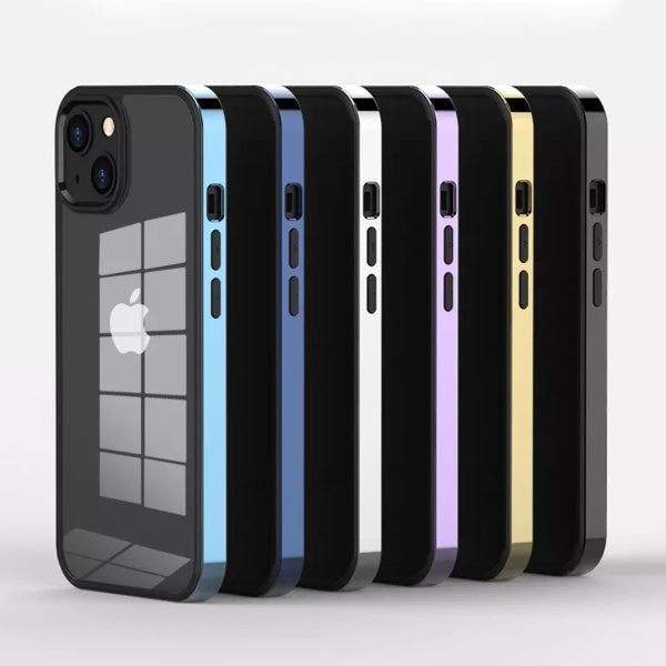 Apple Square Plating Frame Clear Case - iPhone
