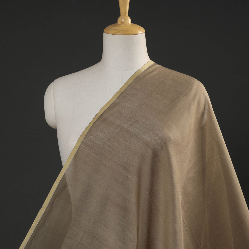 ITOKRI CRAFTS INITIATIVE Brown - Maheshwari Silk Cotton Pure Handloom Fabric