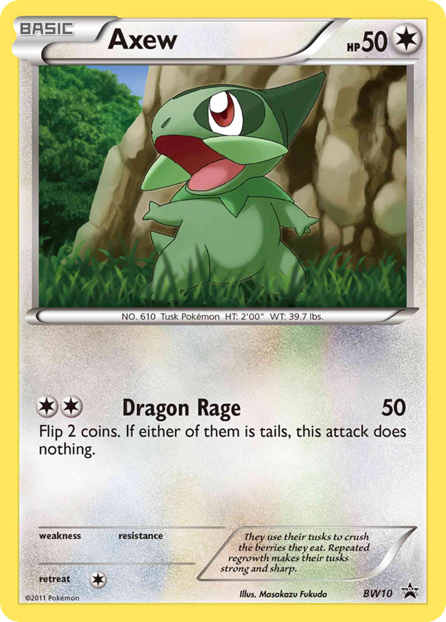 Promo bwp-bw10 holo – Pokémon Axew - BW10 - Promo [bwp-BW10] [Holo]