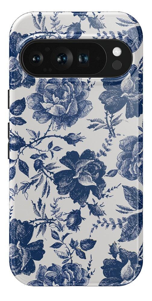 Casetry Rose to Fame | Blue & White Rose Floral Google Pixel Case - view 16