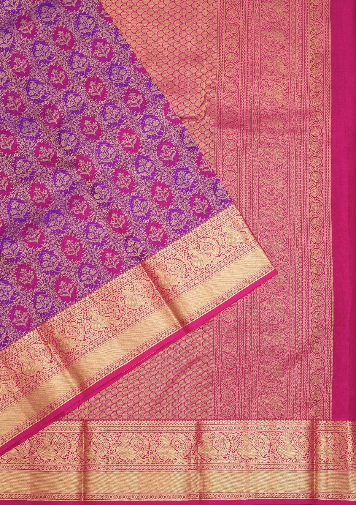 Koskii Purple Zariwork Pure Silk Saree – Women's - view 3