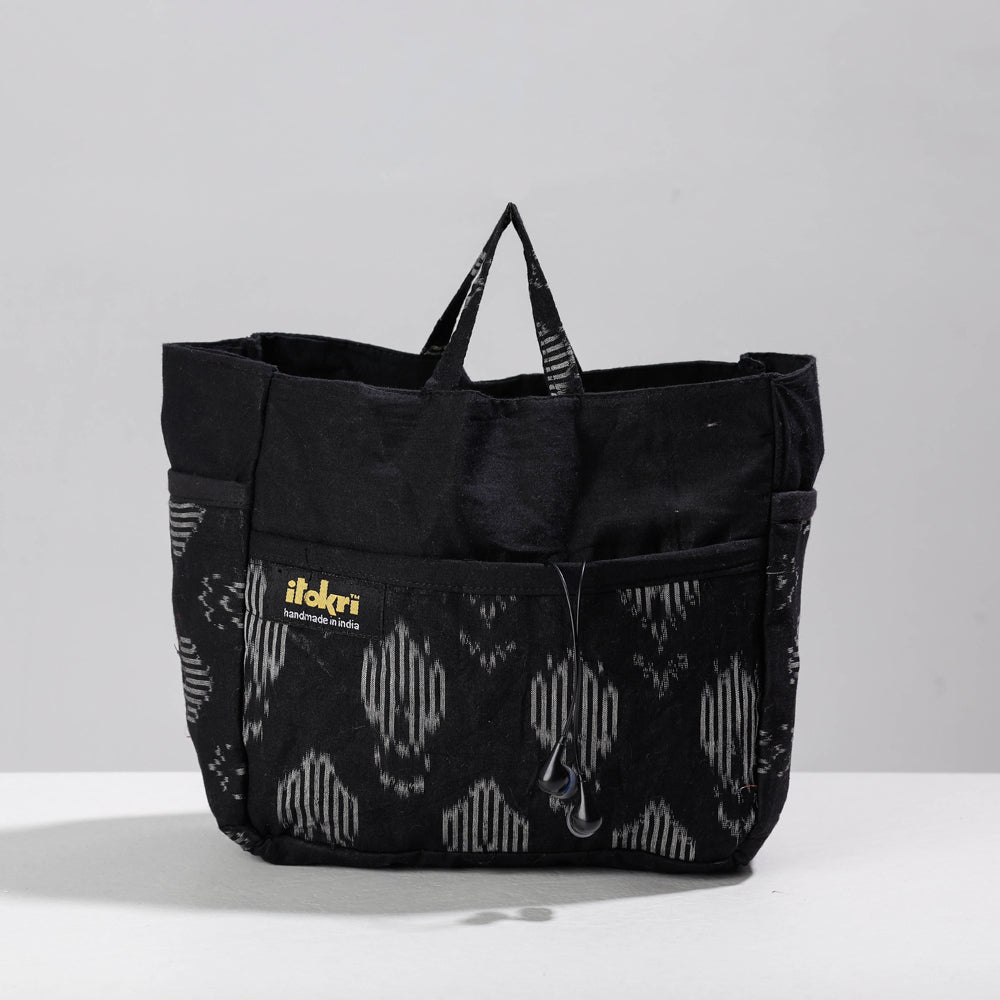 NOORI BAZAR Black - Ikat Multipurpose Cosmetic/Toiletry Cotton Pouch