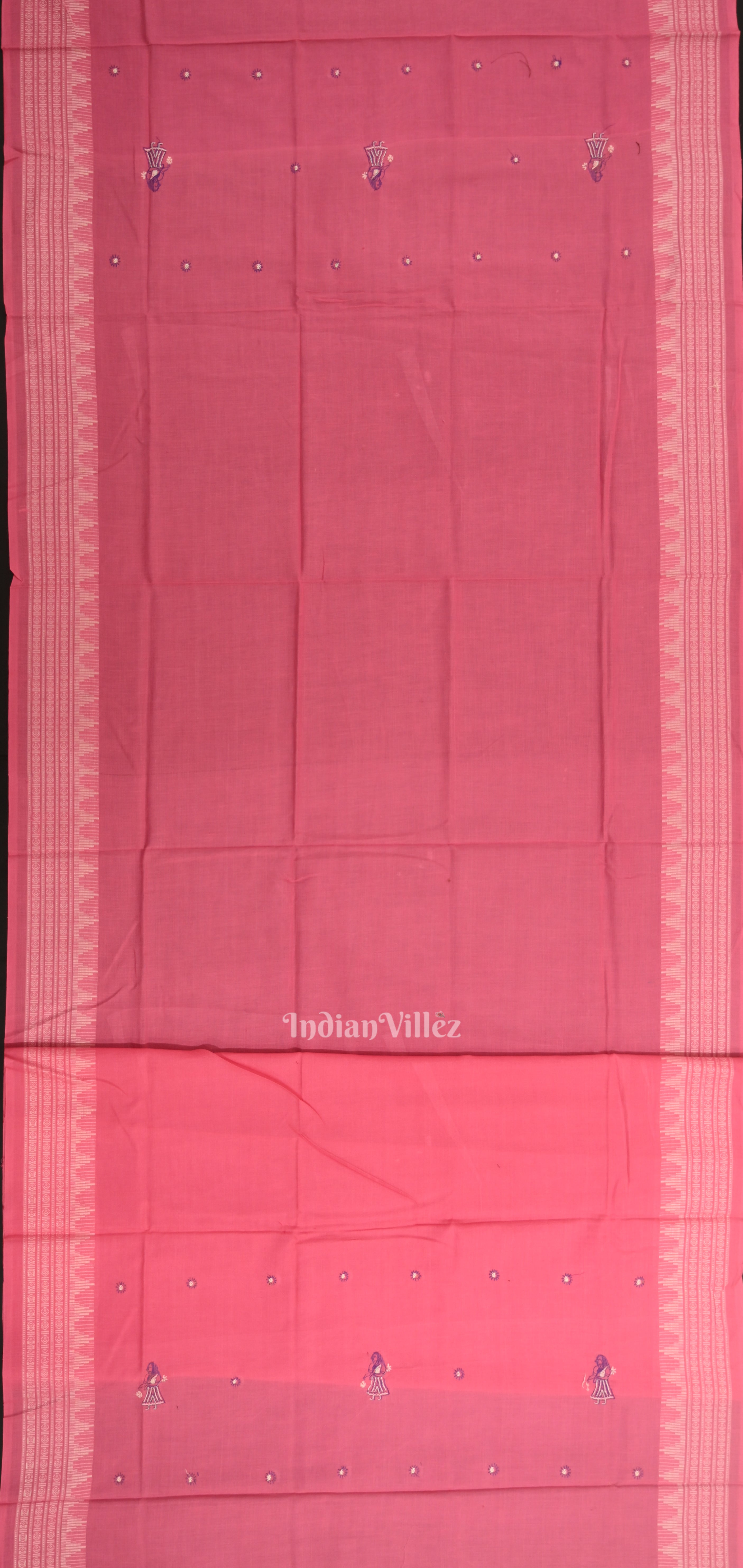IndianVillèz Navy Blue with Pink Doll Odisha Ikat Sambalpuri Dress Material & Dupatta - view 5