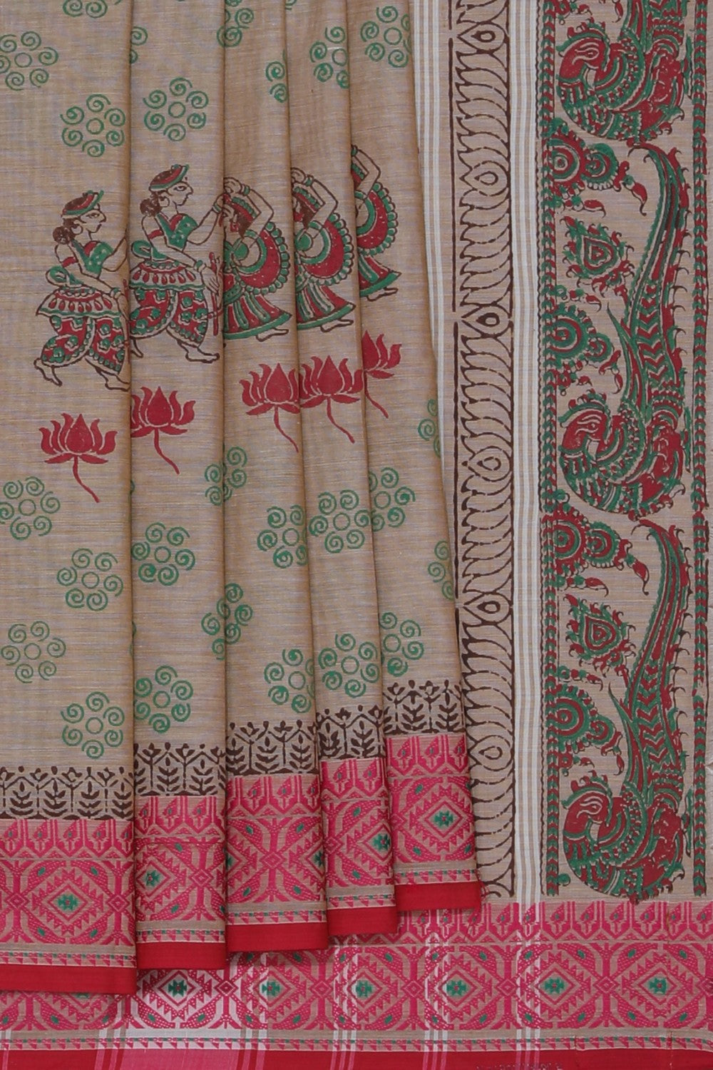 Kalanjali Ethnics Hand block printed cotton saree - view 2