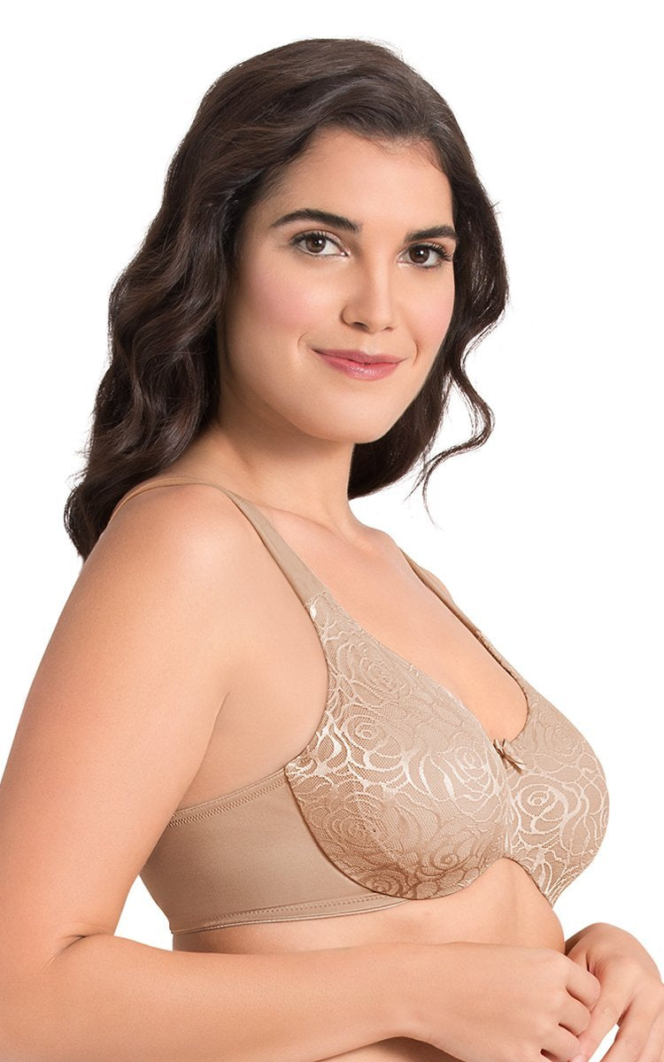 Ultimo Perfect Profile Non-Padded Wired Minimizer Bra - Lace Sandalwood - view 2