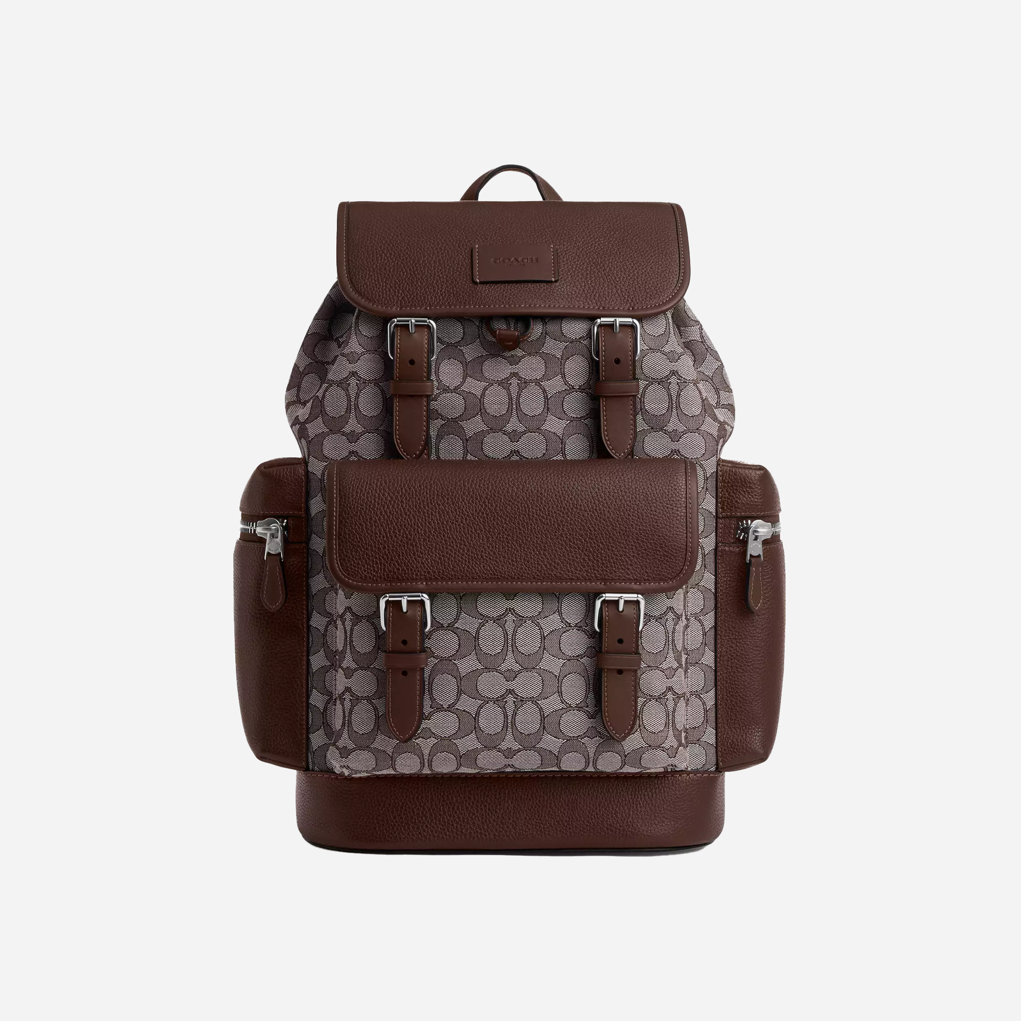 Coach Sprint Backpack In Signature Jacquard signature canvas/Silver/Oak/Maple