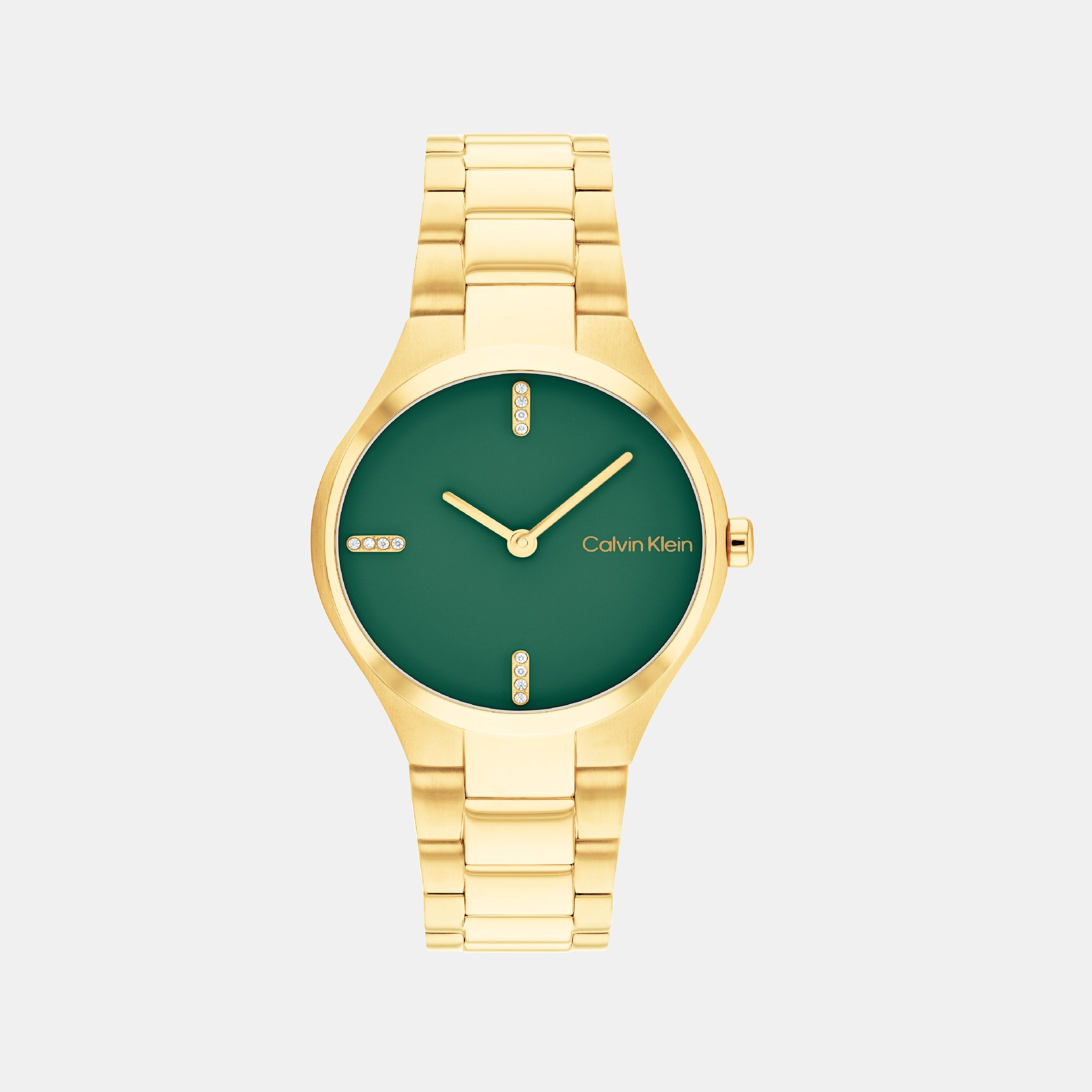 Calvin Klein Admire Women Quartz Green Dial Analog Stainless Steel Watch 25200333
