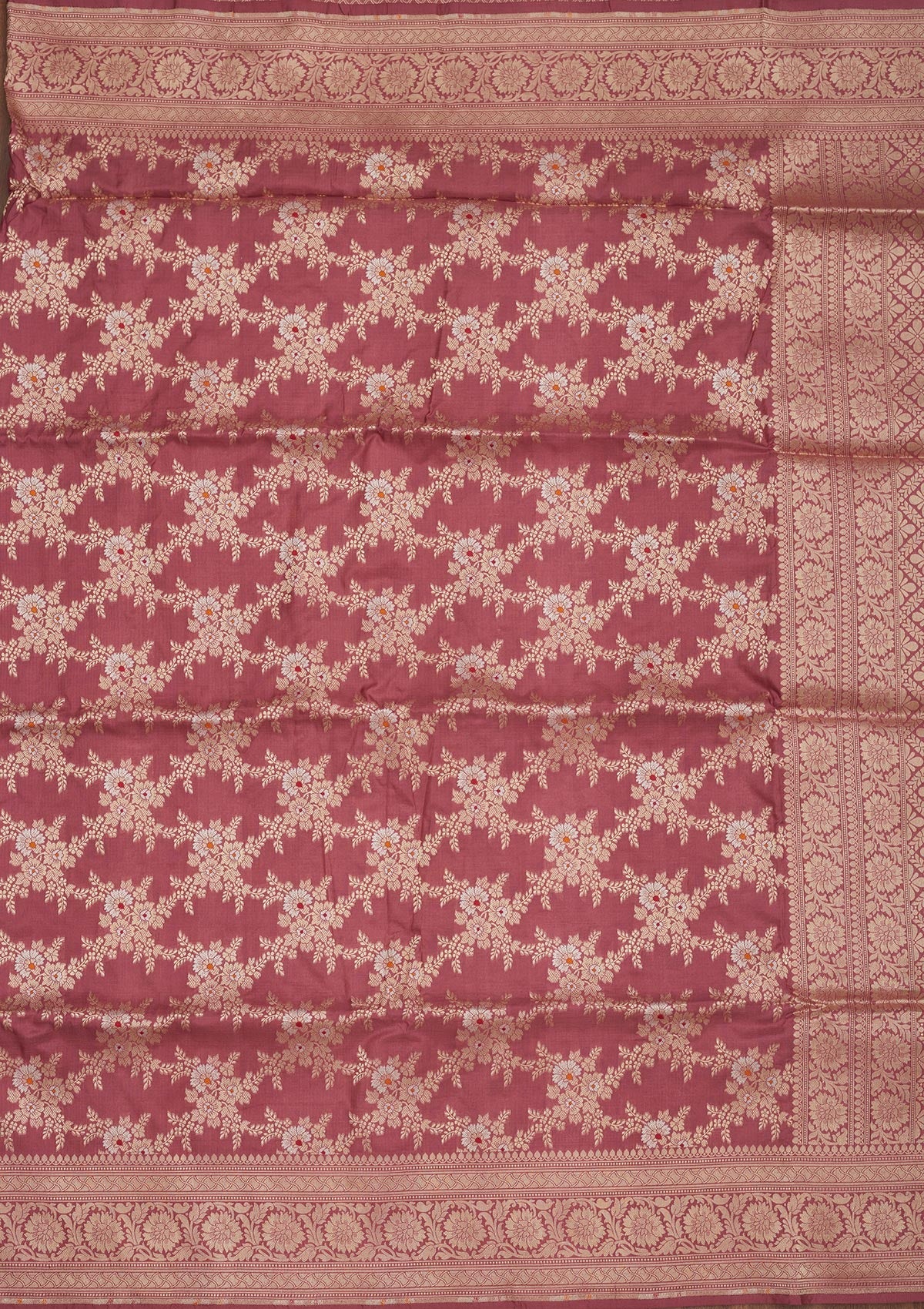 Koskii Onion Pink Zariwork Pure Silk Saree – Women's - view 6