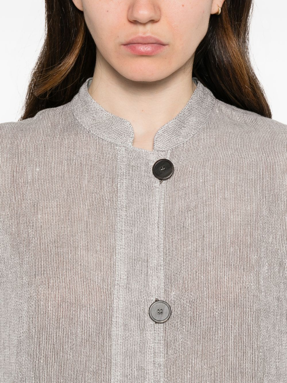 Emporio Armani Linen buttoned jacket – 7% Polyamide, 93% Linen - view 4