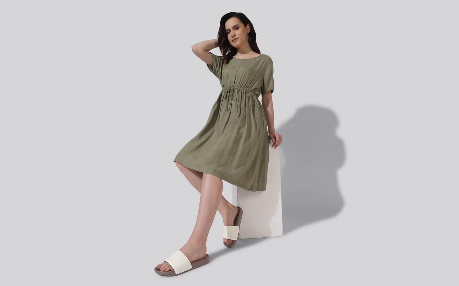 Neeman's FootBed Slides for Women : Ivory Brown - view 9