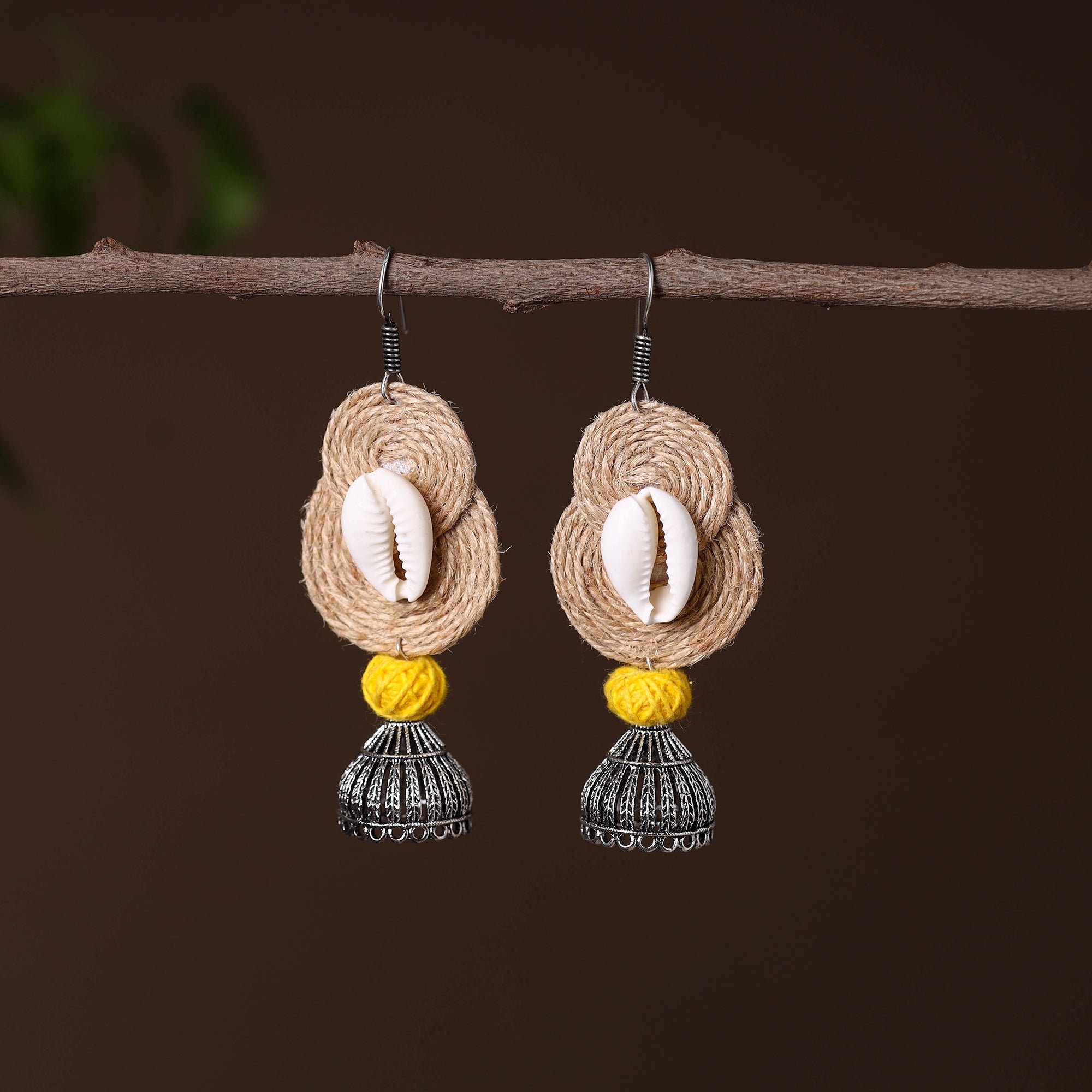 JALPARI Alina German Silver Jute Jhumki Earrings