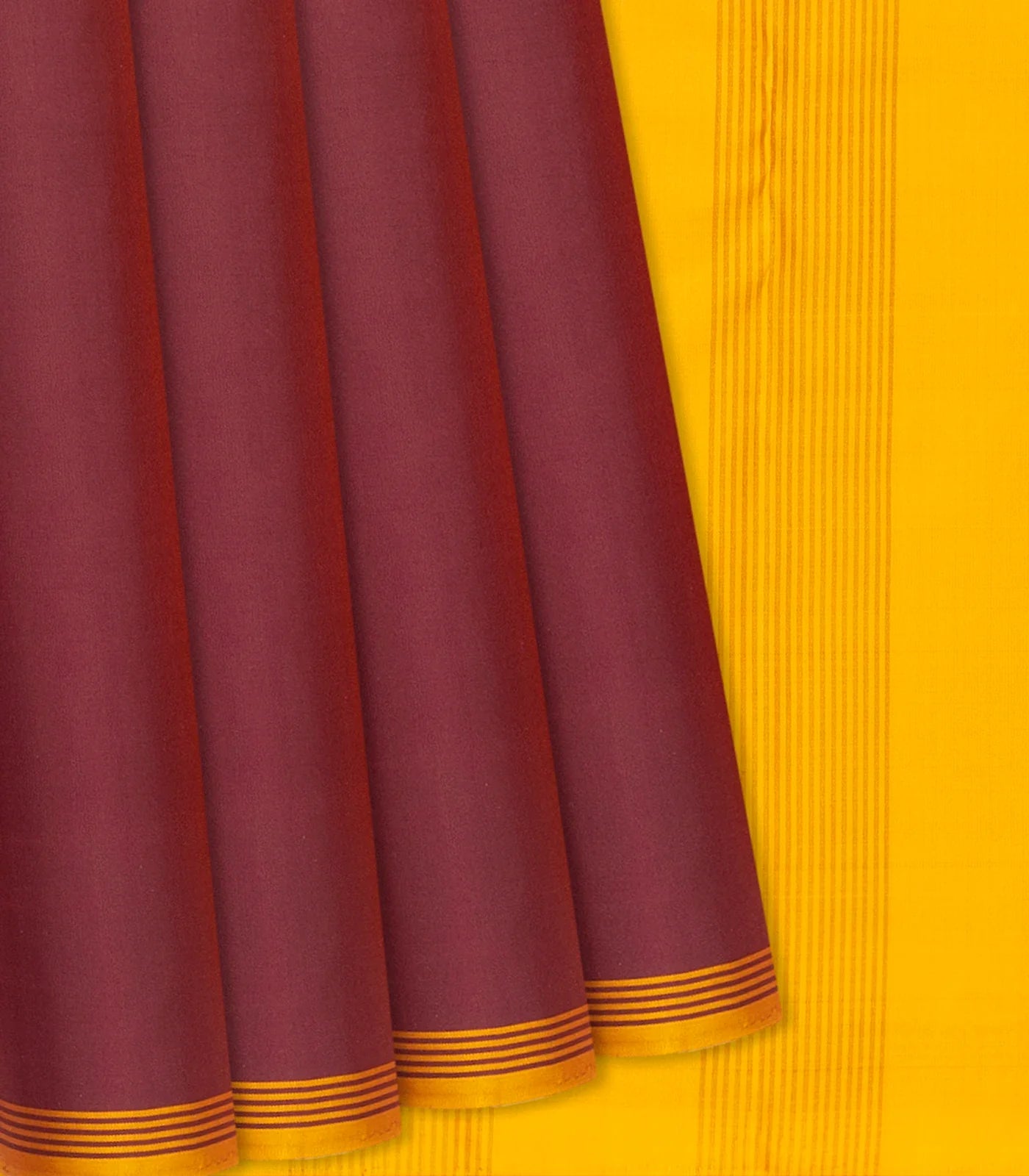 RmKV Maroon Handloom Soft Silk Saree With Contrast Pallu-Maroon