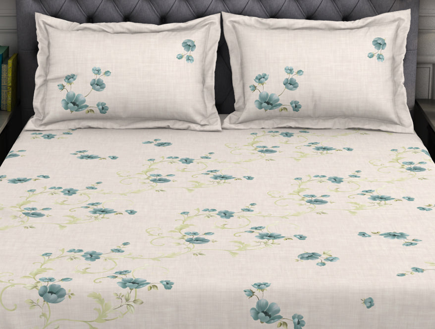Spaces India Floral Blush 100% Cotton King Size Bedsheet Organic Cotton - By Spaces - view 5