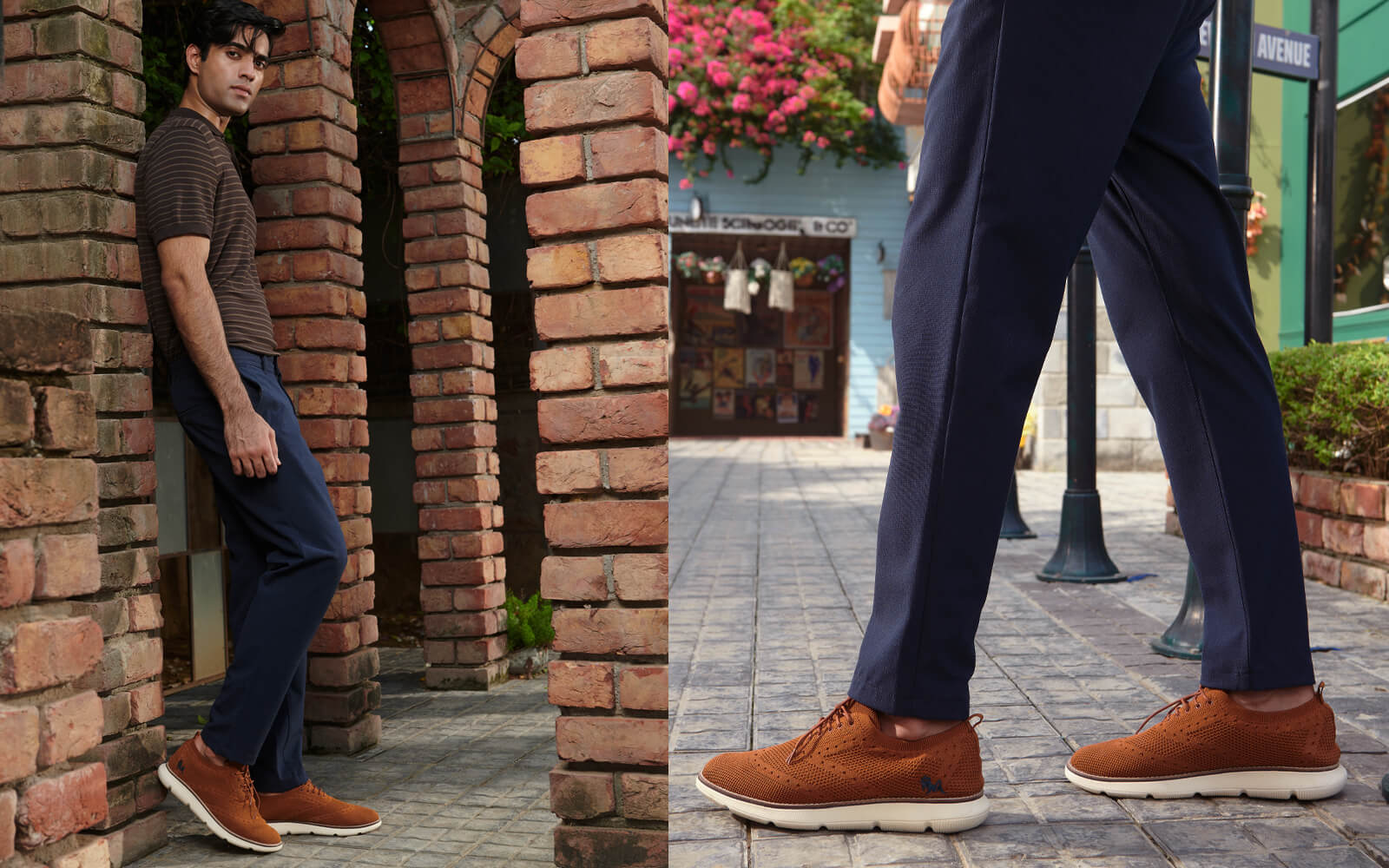Neeman's Dress Sneakers : Brown Ivory - view 2