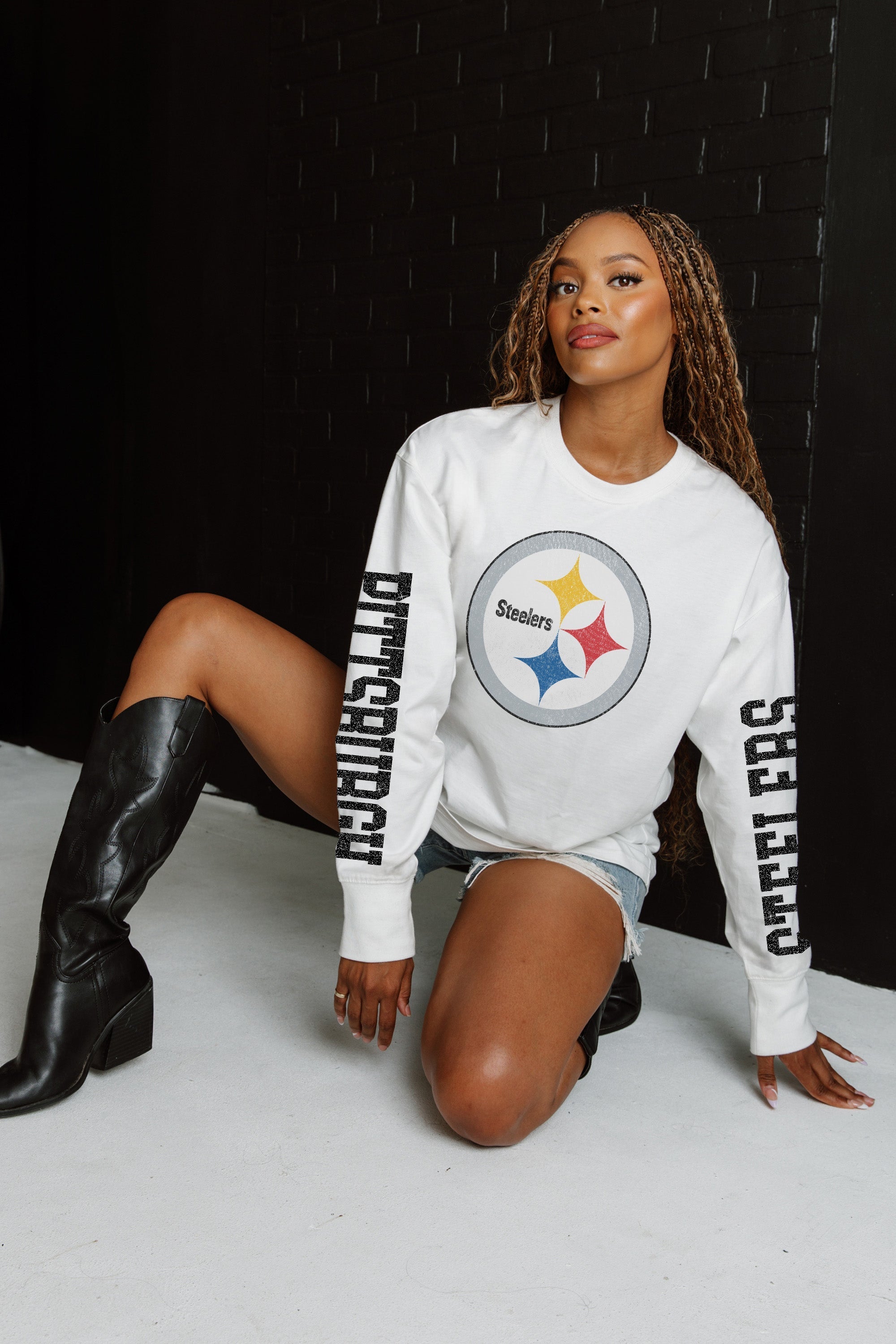 GC X NFL Pittsburgh Steelers Game Plan Oversized Midweight Long Sleeve Tee - view 4
