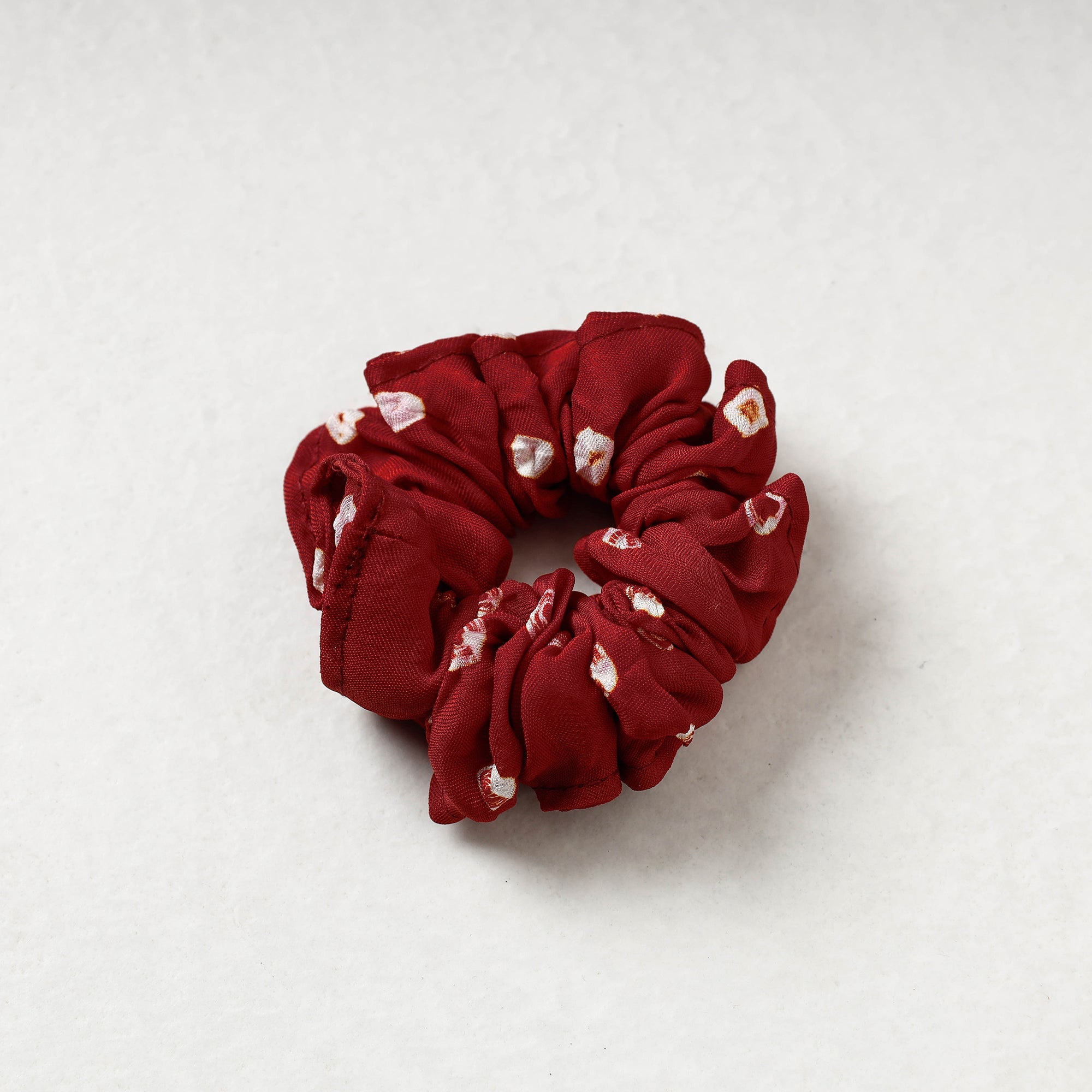ITOKRI CRAFTS INITIATIVE Bandhani Tie-Dye Cotton Elastic Rubber Band/Scrunchie