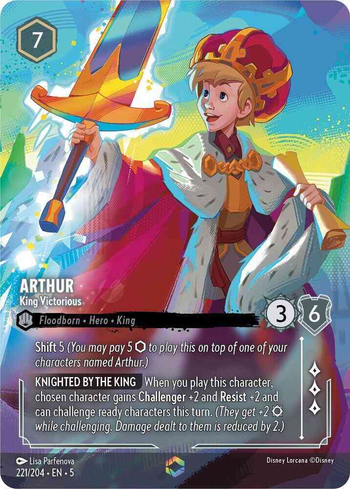 King victorious enchanted – Lorcana Arthur - King Victorious (Enchanted) - 221/204 [Shimmering Skies] [Holofoil]