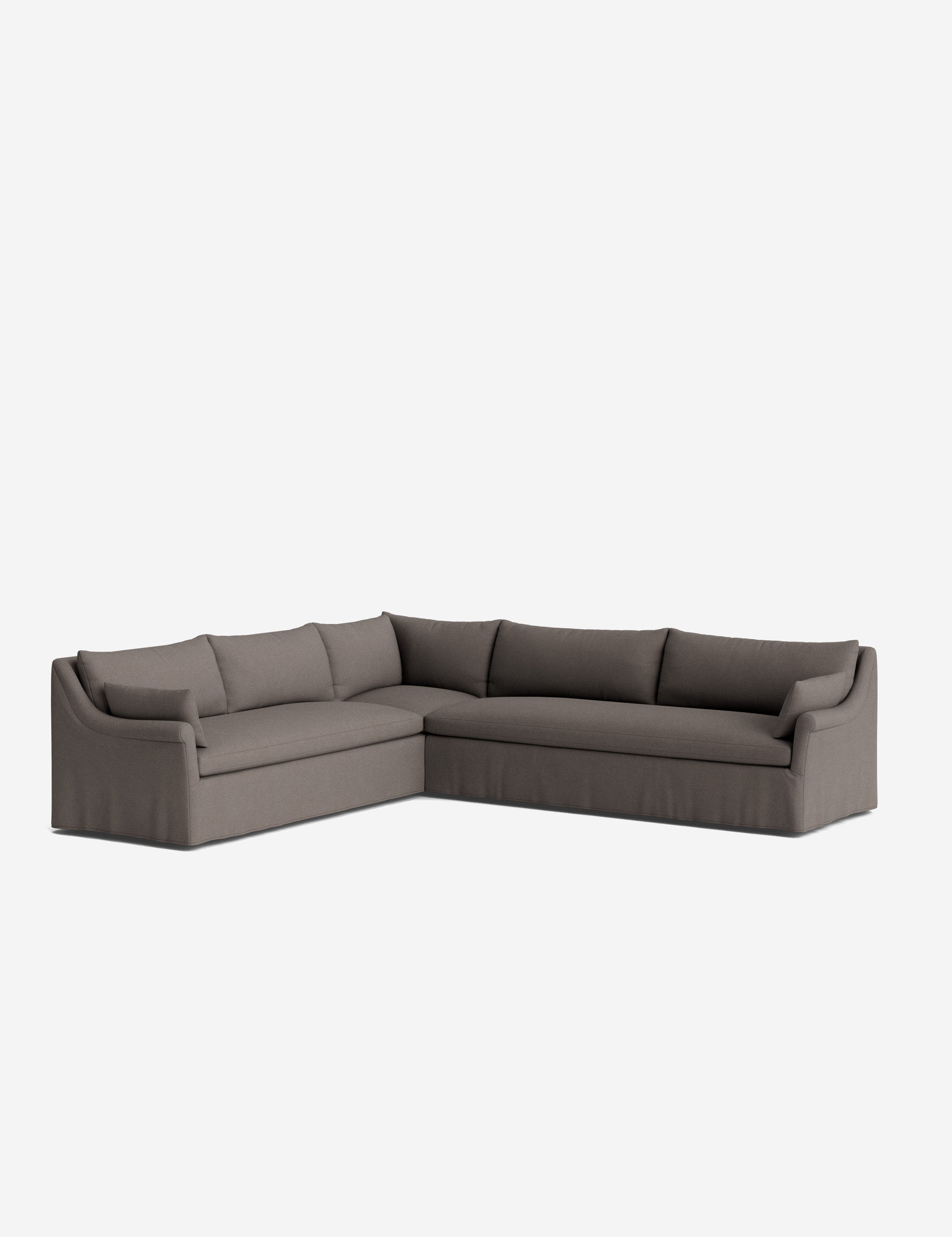 Lulu and Georgia Portola Rolled Arm Slipcover Corner Sectional Sofa - view 112