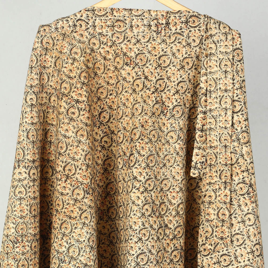 NOORI BAZAR Beige - Block Printed Cotton Wrap Around Kalamkari Skirt 11 - view 3