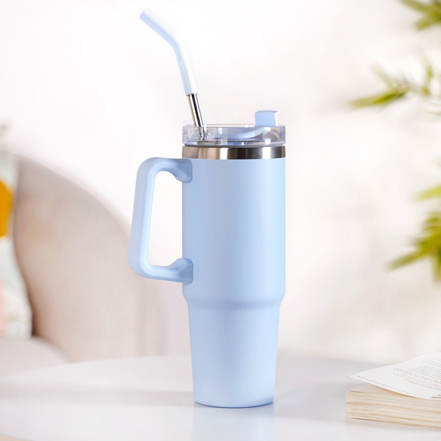 Nestasia Glacio Leakproof Insulated Water Tumbler With Handle Arctic Blue 850ml
