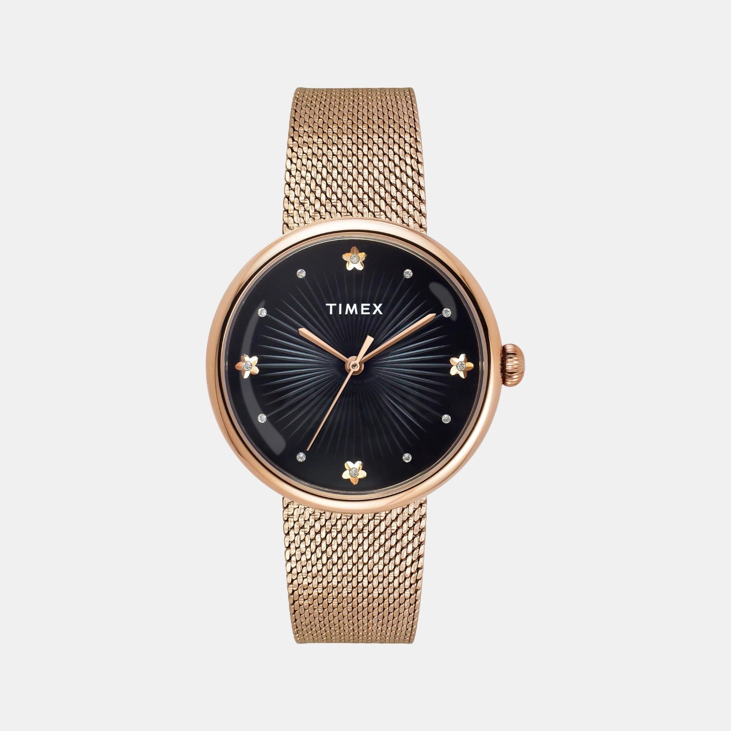 Timex Fashion Women Quartz Black Dial Analog Stainless Steel Watch TWEL19303