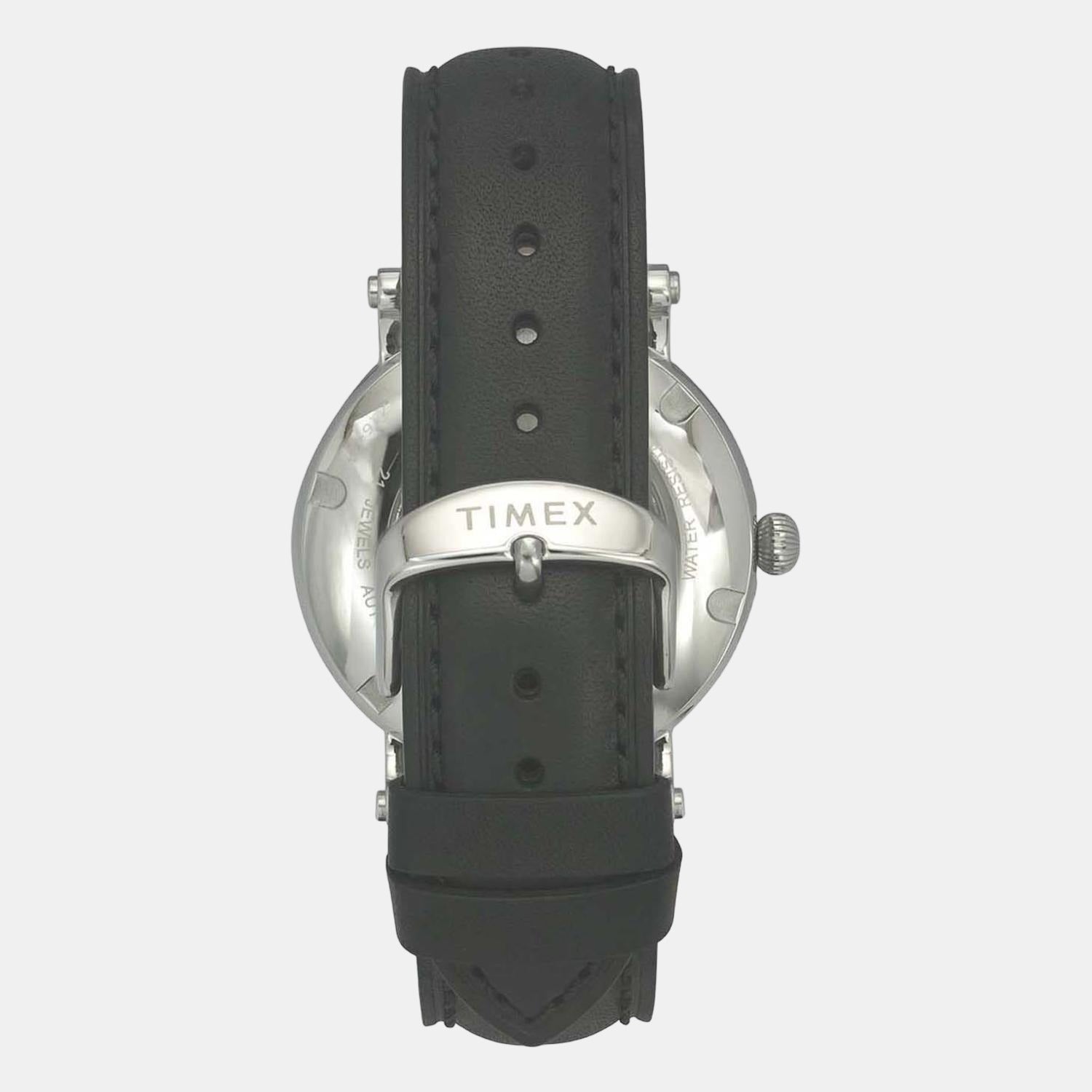 Timex E Class Men Automatic Black Dial Analog Leather Watch TWEG16716 - view 3
