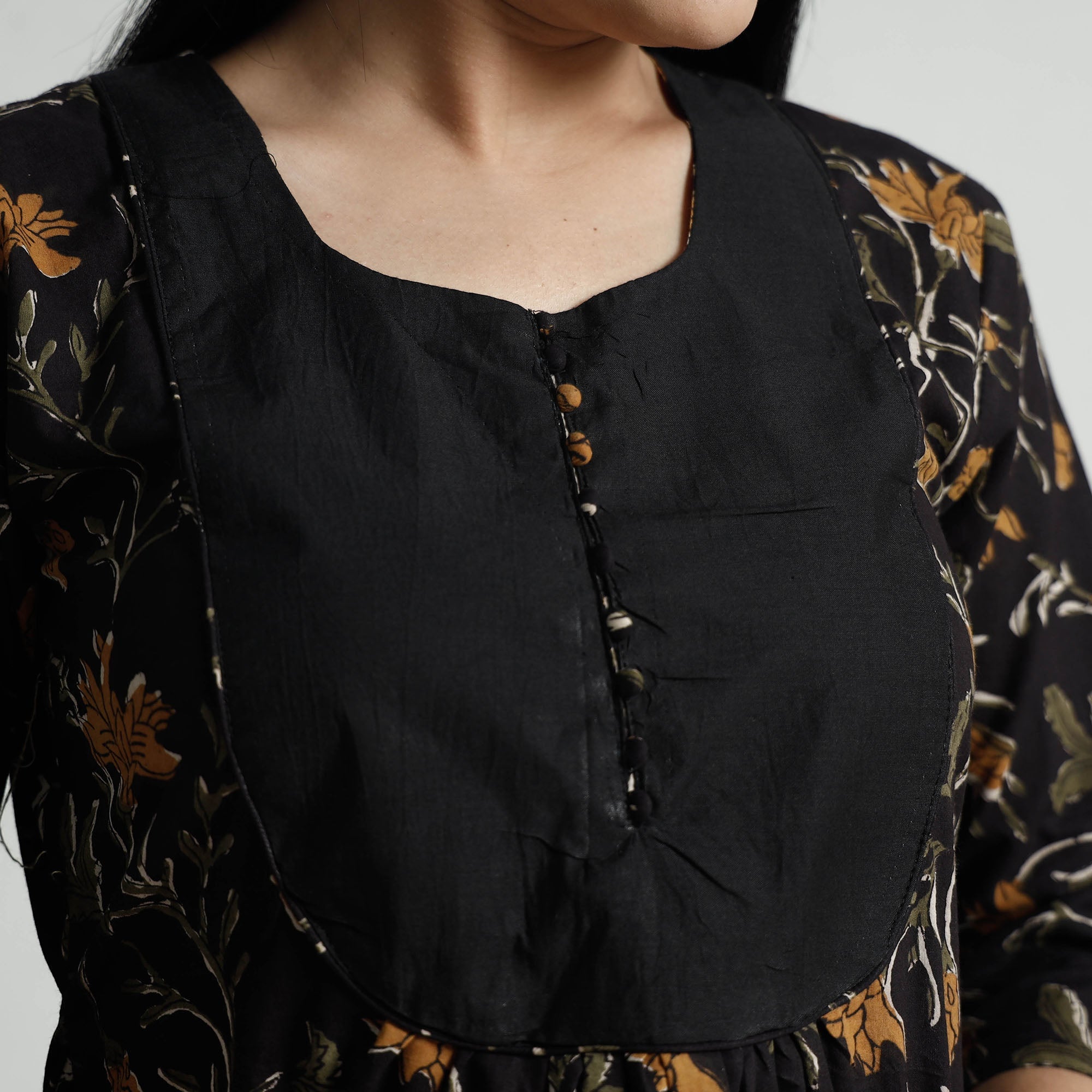 ITOKRI CASUALS Black - Bagru Block Printed Cotton Kurta with Palazzo Set - view 5