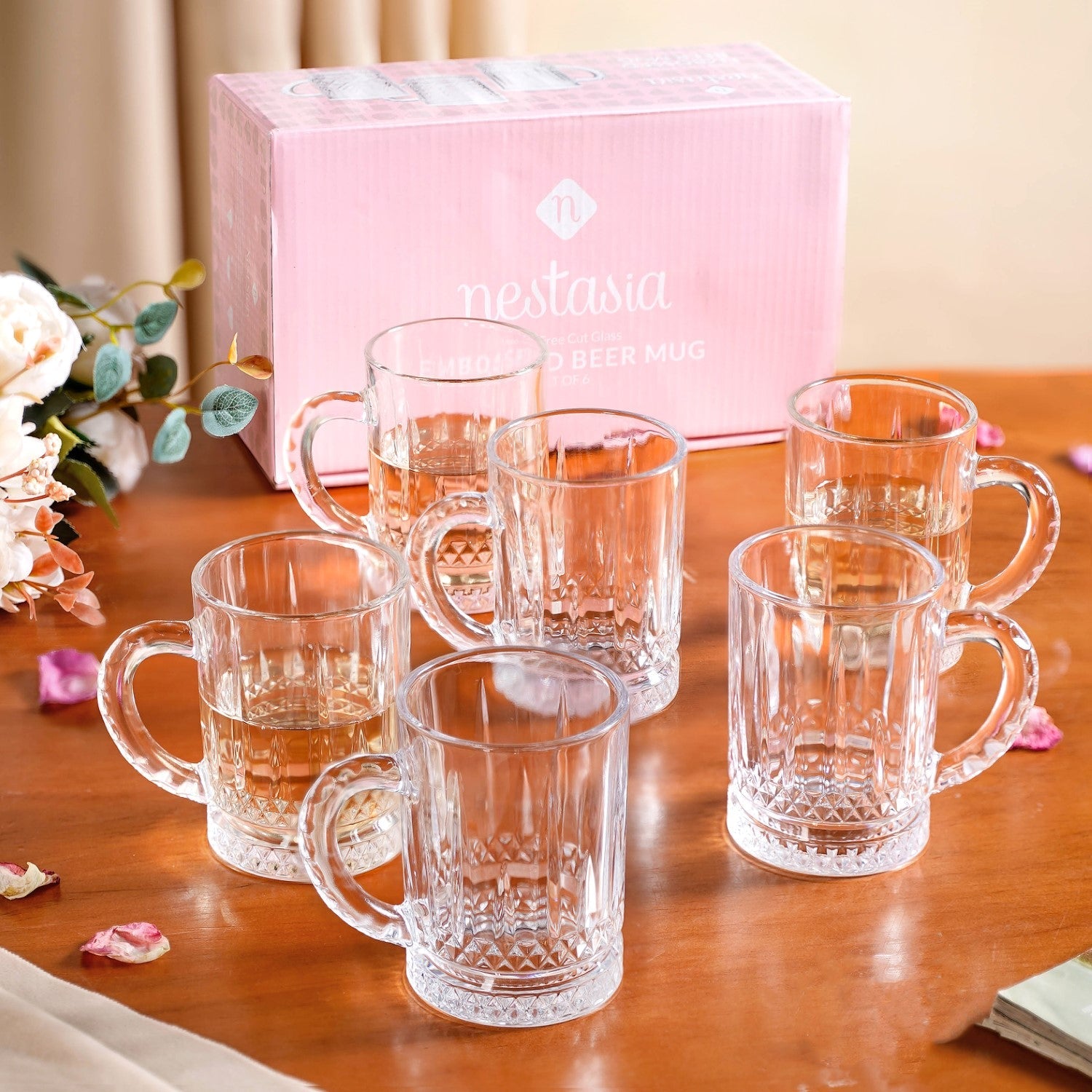 Nestasia Glass Mug Set Of 6 220ml