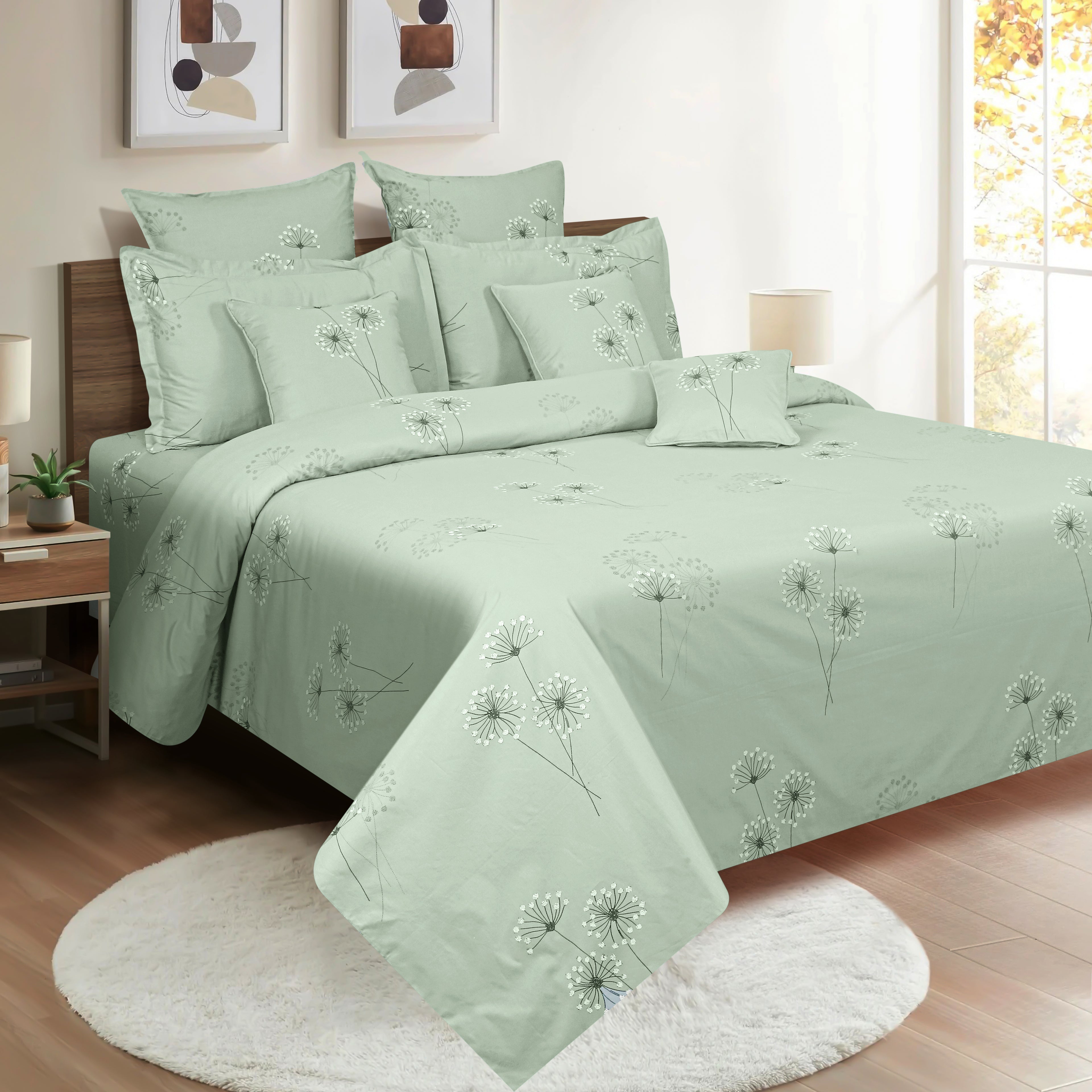 Swayam India Swayam Zinnia Fitted Bed Sheet-25057