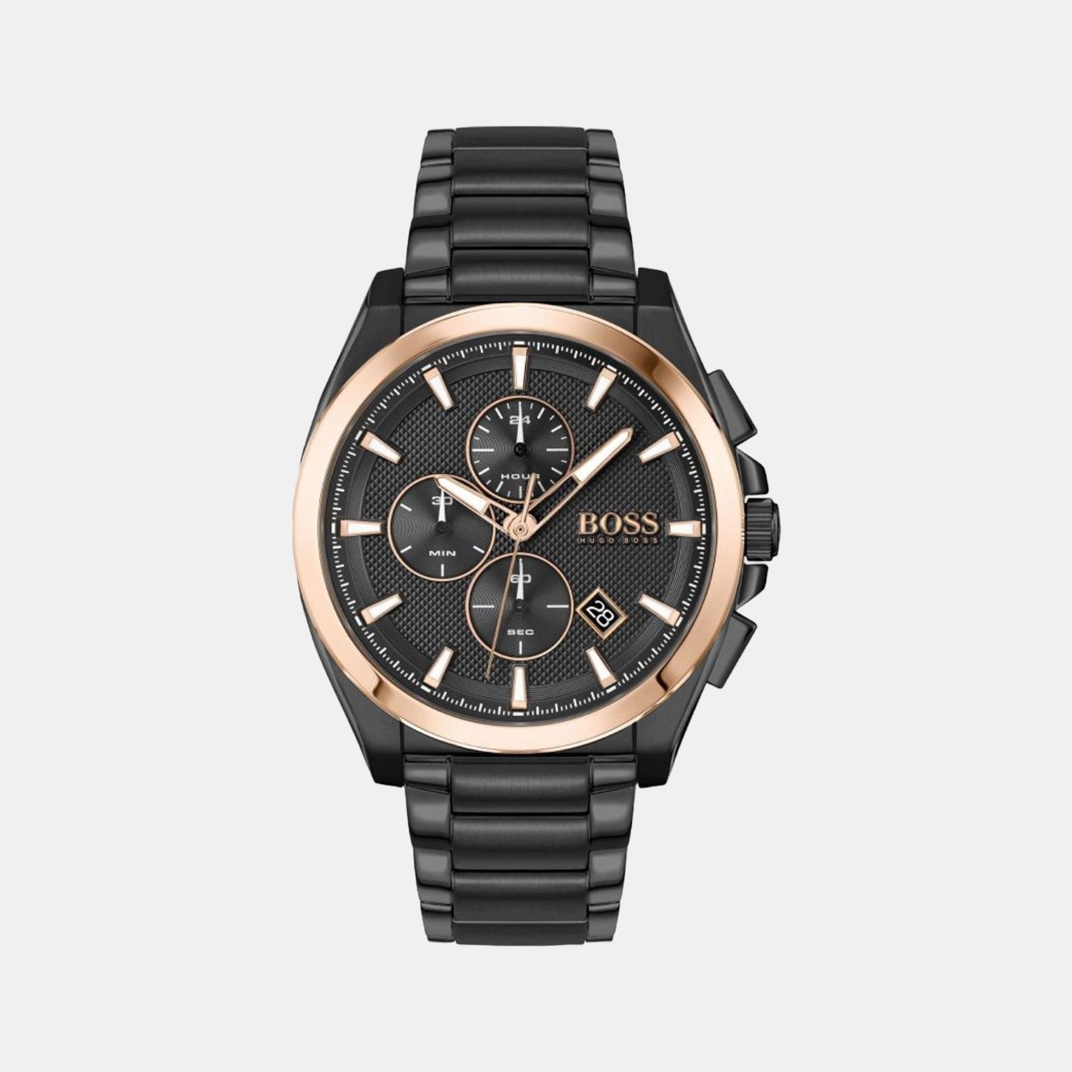 Boss Grandmaster Men Quartz Black Dial Chronograph Stainless Steel Watch 1513885