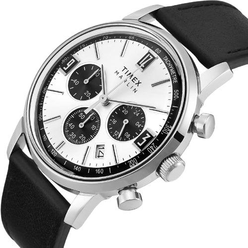 Timex Marlin Silver-Tone Round Dial Analog Men's Watch 42mm TWEG26708 - view 2