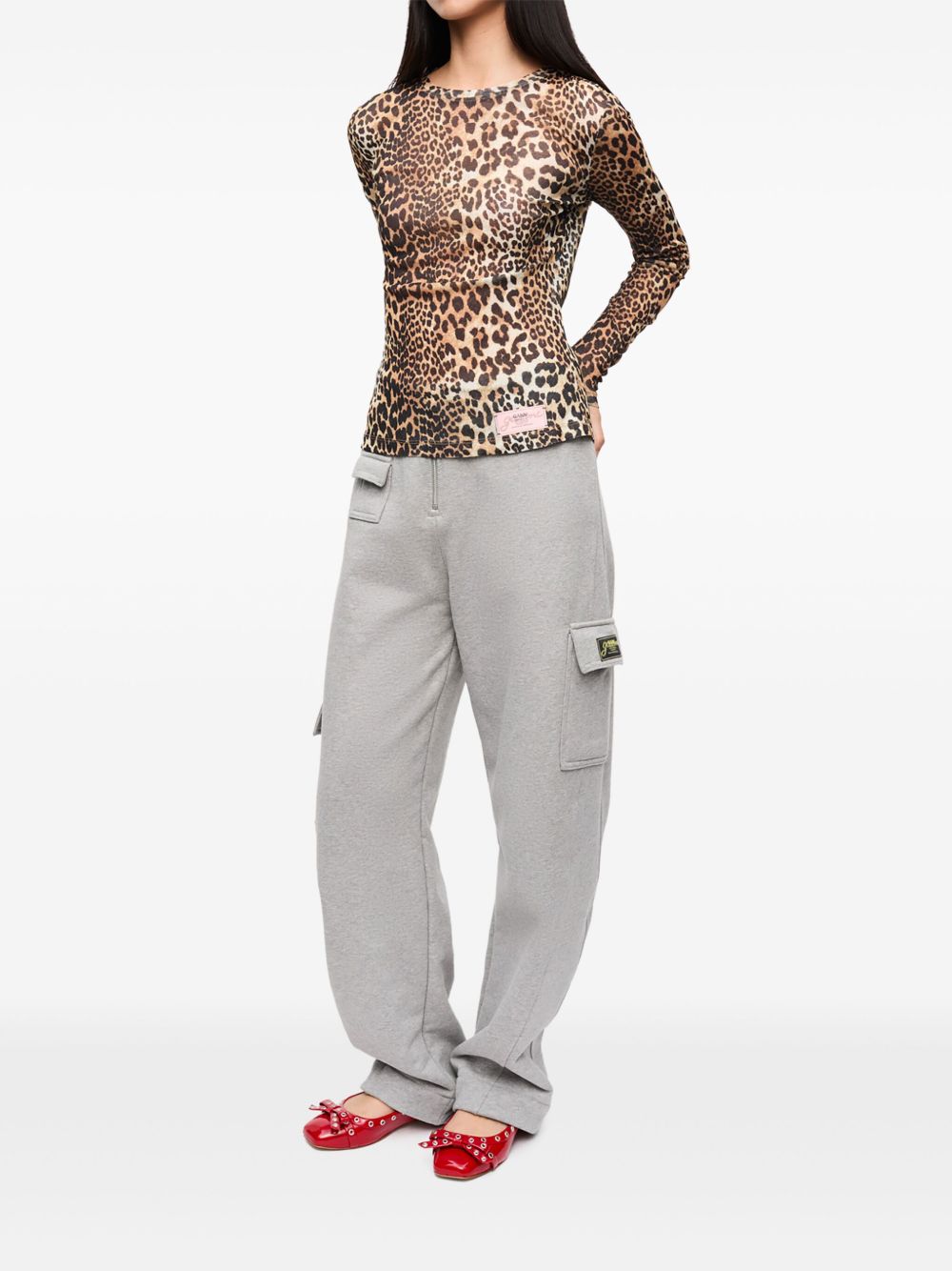 Ganni Leopard print t-shirt – Recycled Polyester100% - view 2