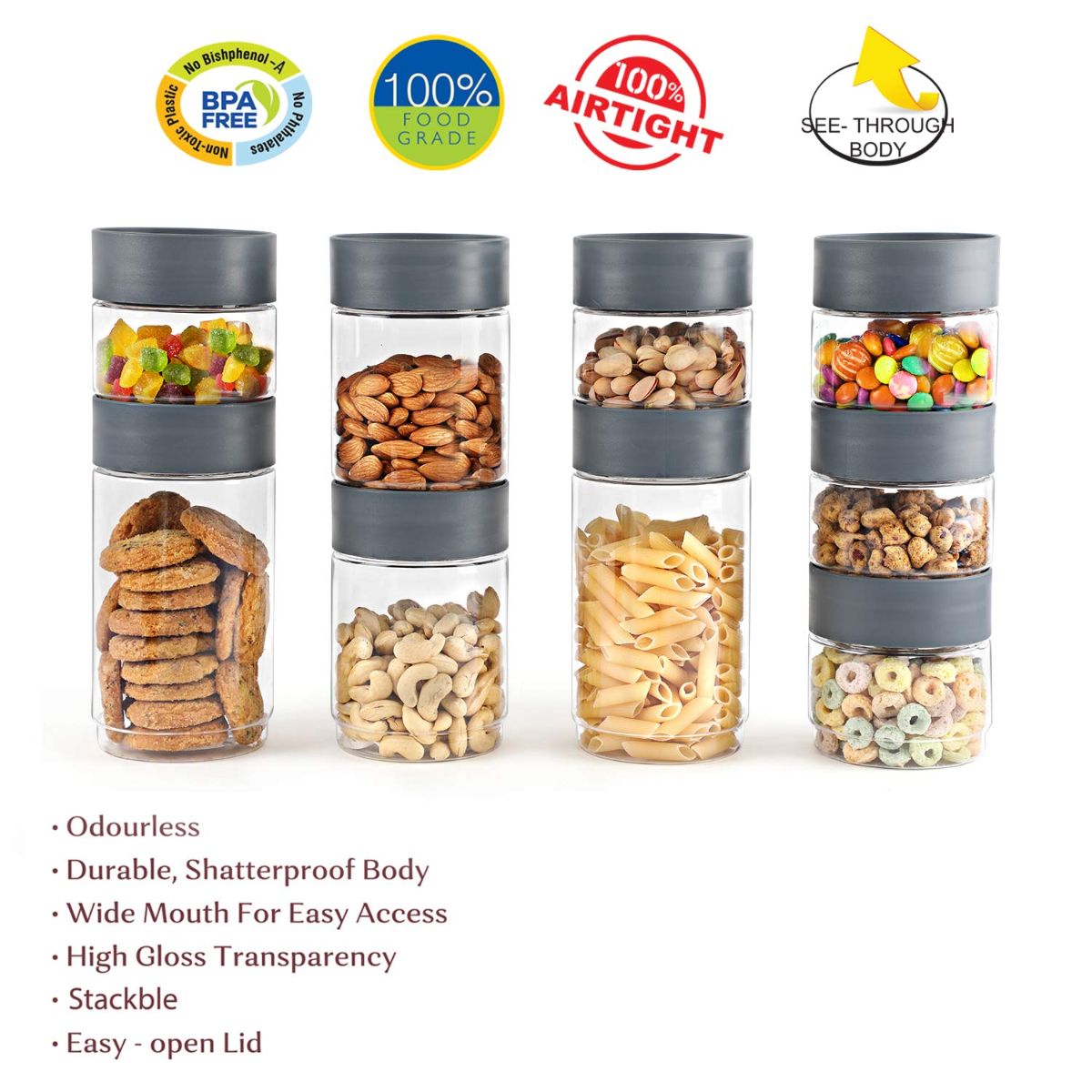Cello Modustack PET Container, Set of 9, Assorted Size - view 9
