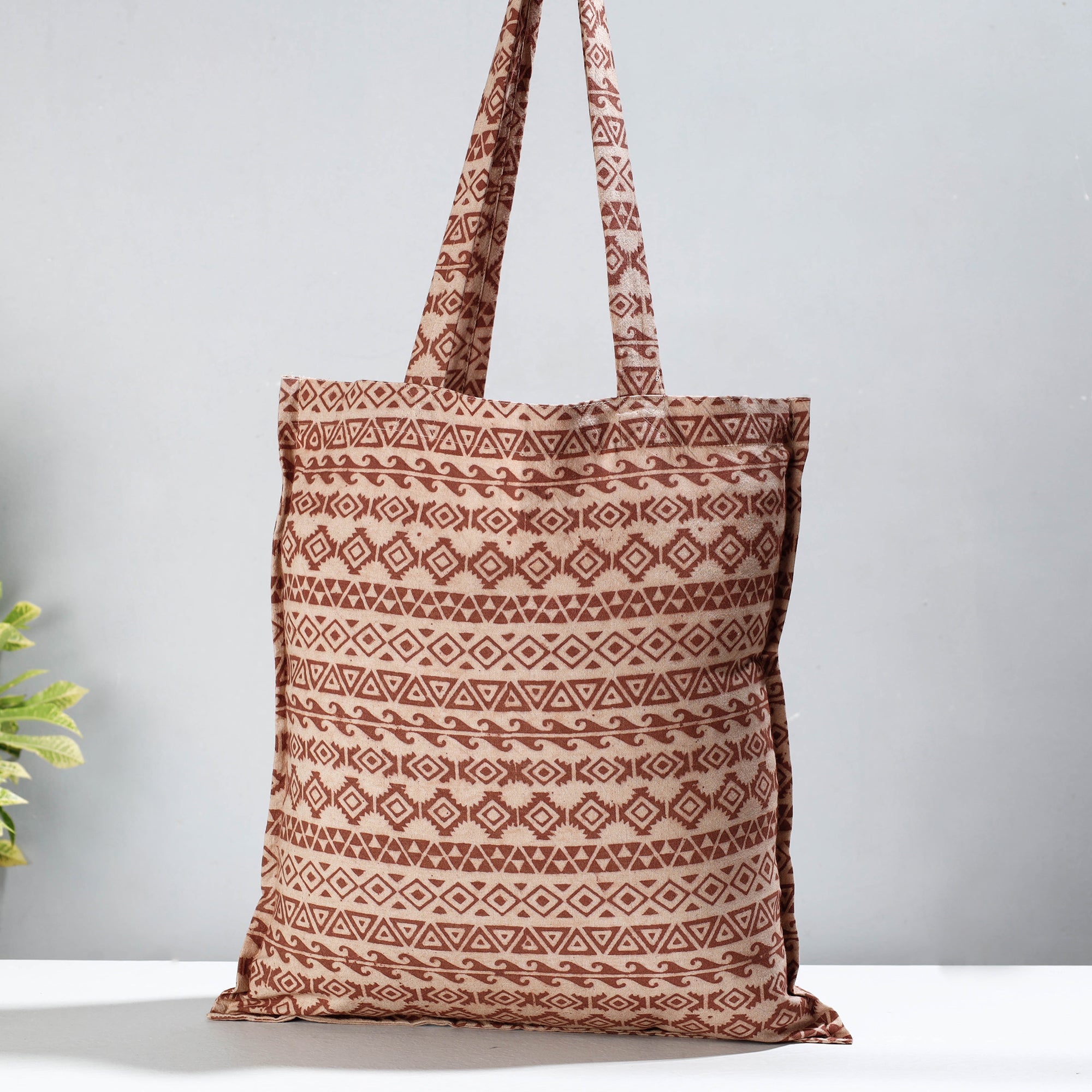 PITCHUKA SRINIVAS KALAMKARI PEDANA Brown - Pedana Kalamkari Block Printed Cotton Shopping Bag