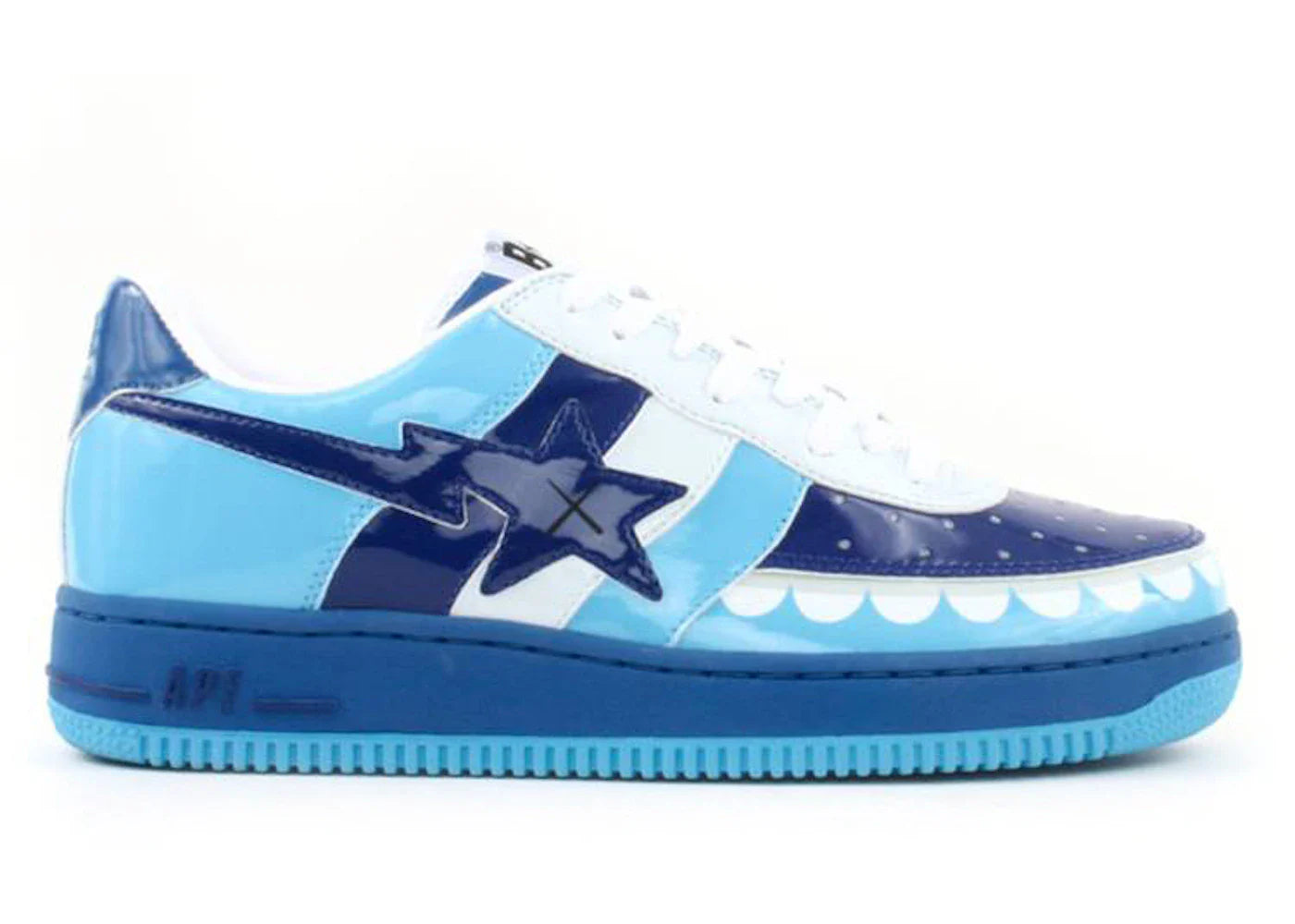 A Bathing Ape Bape Sta Low KAWS Chompers Blue White